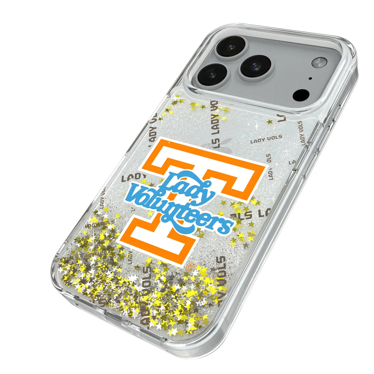 University of Tennessee Volunteers Quadtile iPhone Glitter Phone Case for Apple iPhone - Isometric View#Device_iPhone 18 Pro