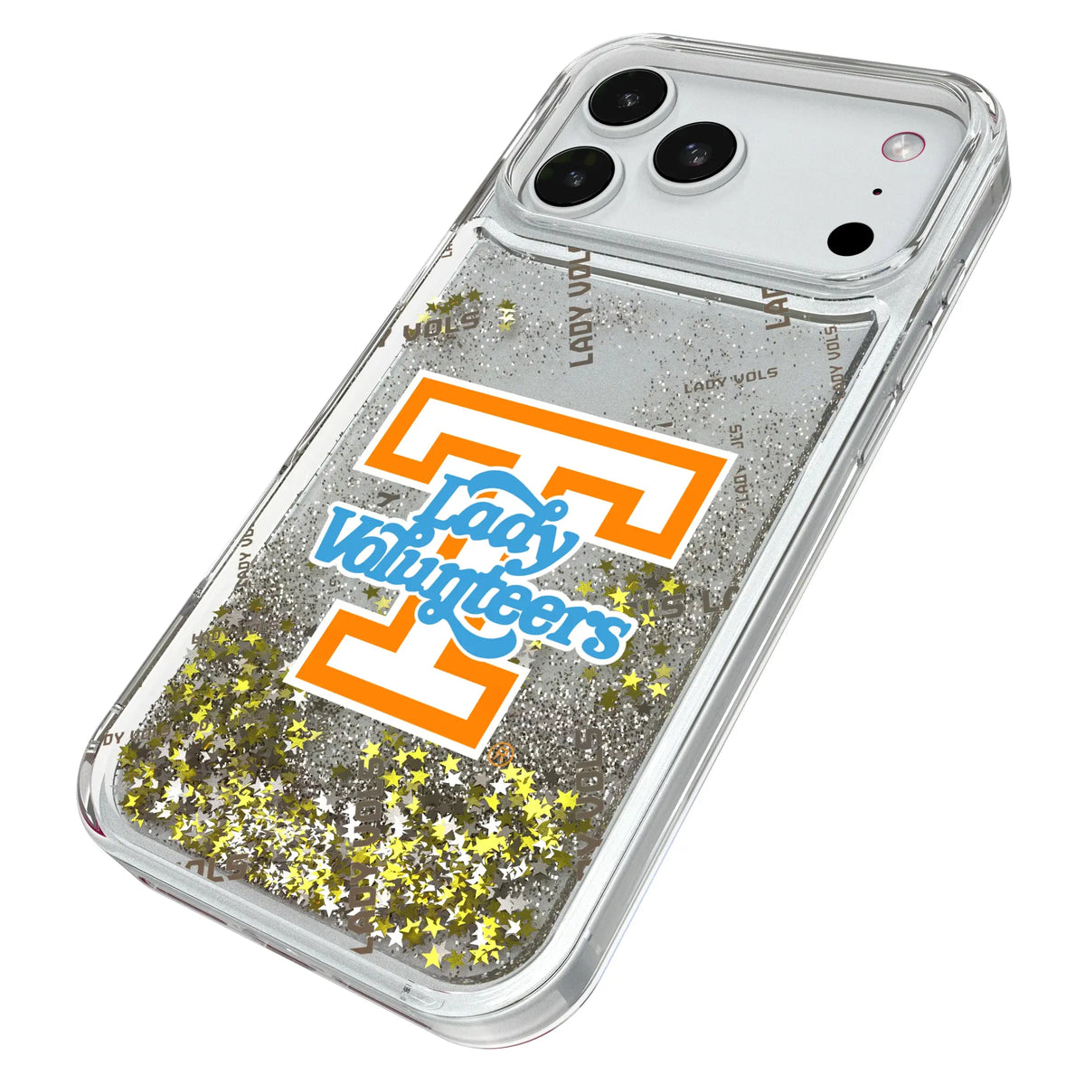 University of Tennessee Volunteers Quadtile iPhone Glitter Phone Case for Apple iPhone - Isometric View#Device_iPhone 18 Pro Max