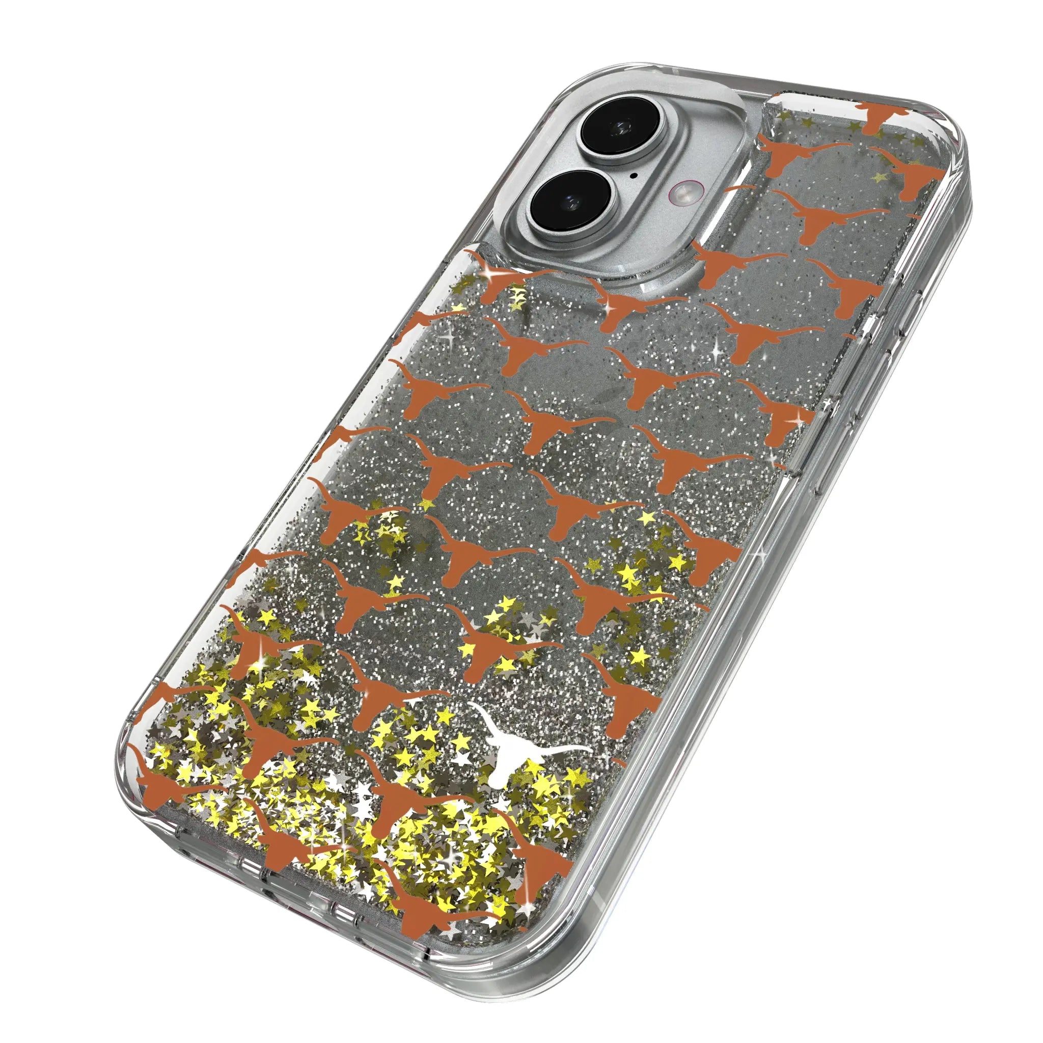 University of Texas Longhorns Fashion Pattern iPhone Glitter Phone Case for Apple iPhone - Isometric View