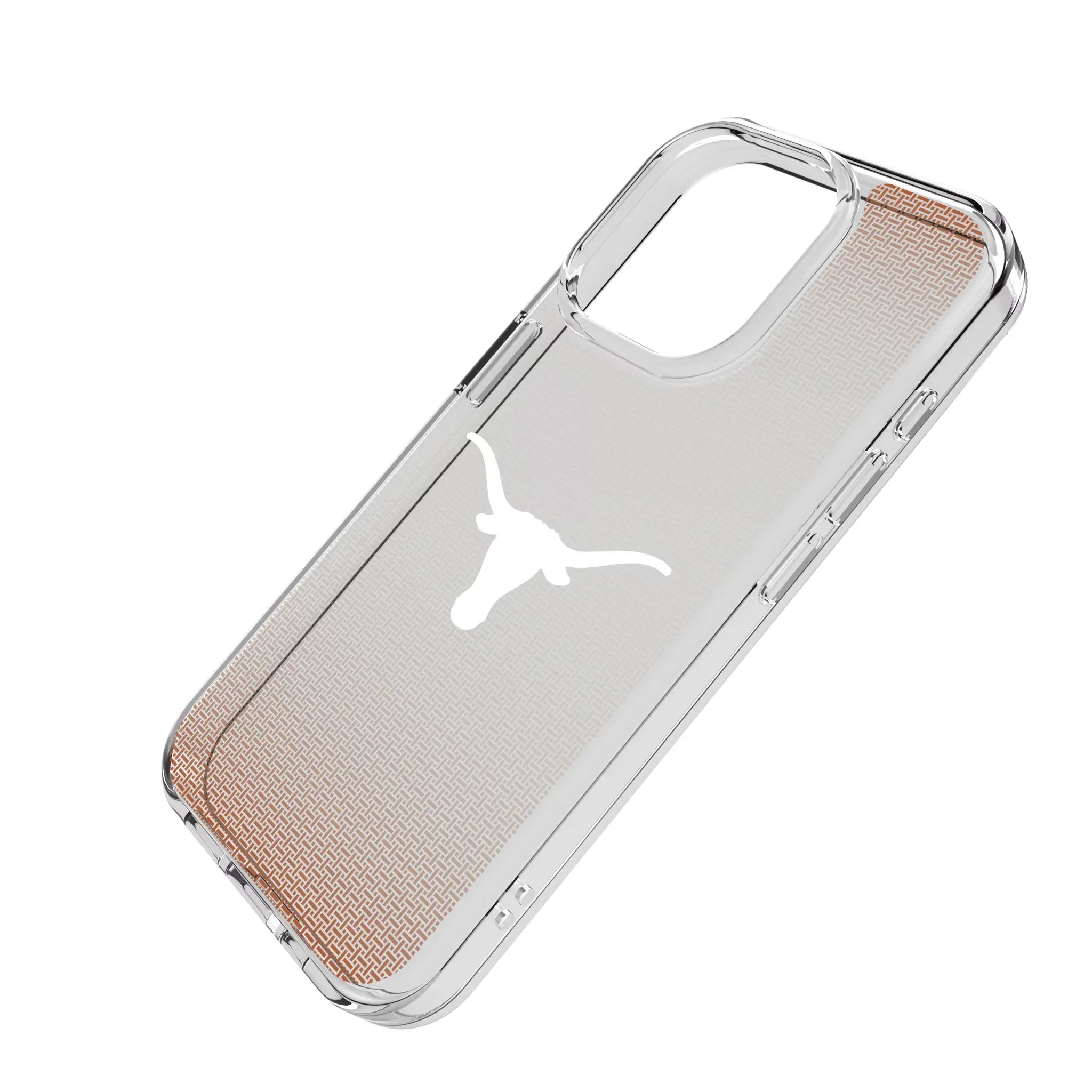 University of Texas Longhorns Linen iPhone Clear Phone Case for Apple iPhone - Isometric View
