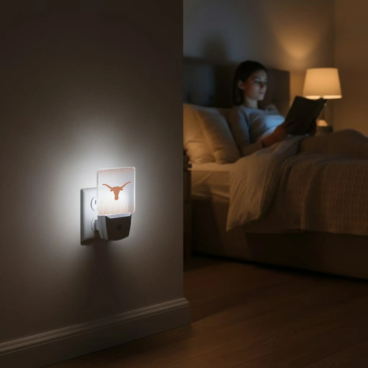 University of Texas Longhorns Linen Night Light 2-Pack - Lifestyle