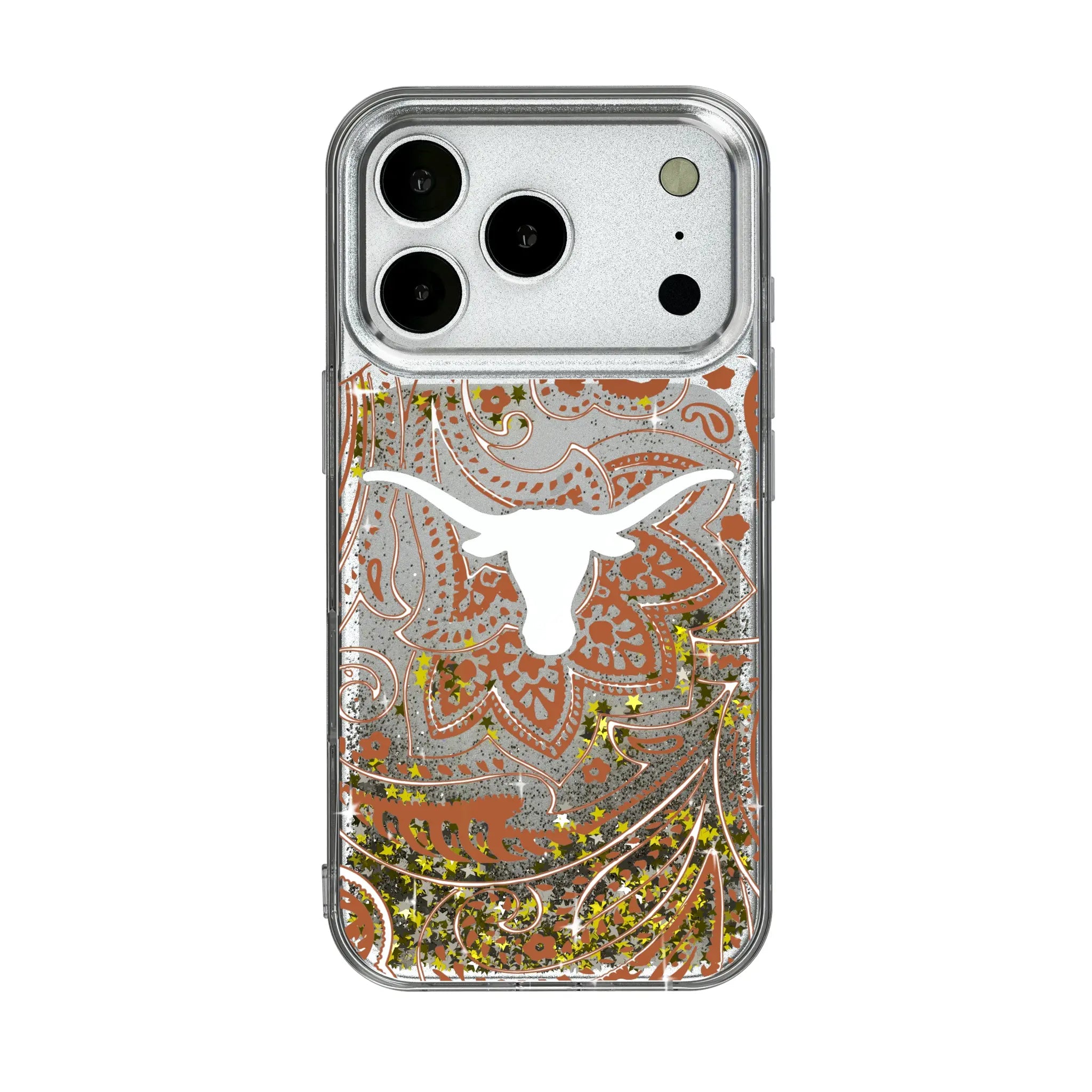 University of Texas Longhorns Paisley iPhone Glitter Phone Case for Apple iPhone