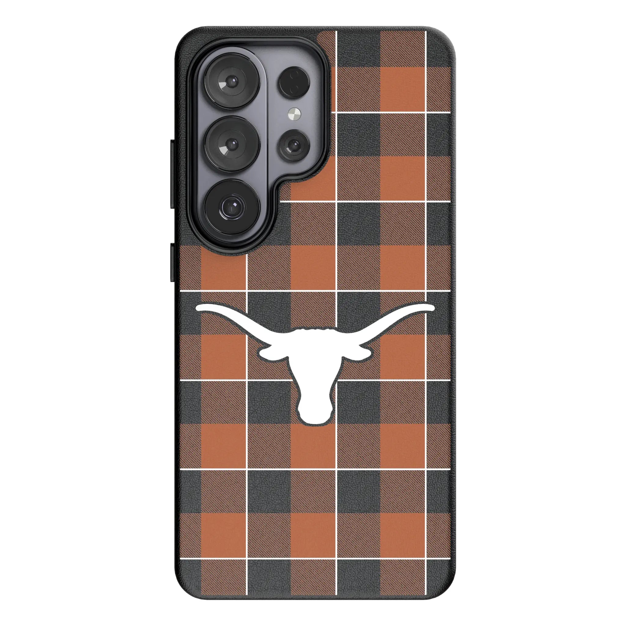 University of Texas Longhorns Plaid Galaxy MagSafe Compatible Phone Case for Samsung Galaxy#Device_Galaxy S26 Ultra