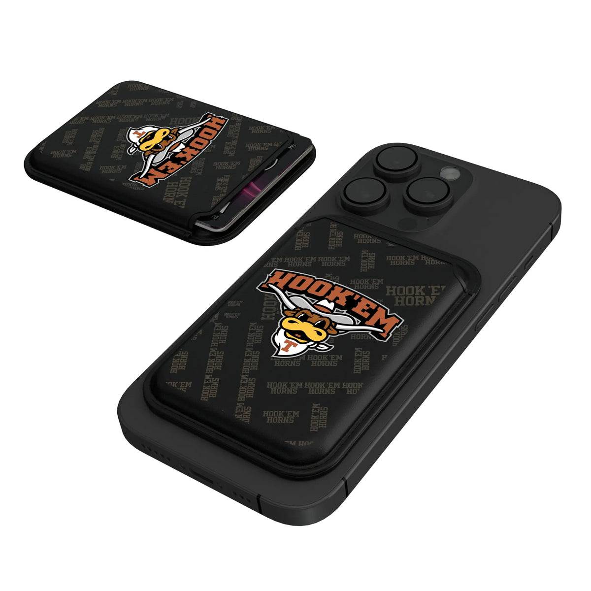 University of Texas Longhorns Quadtile Black Magnetic Credit Card Wallet