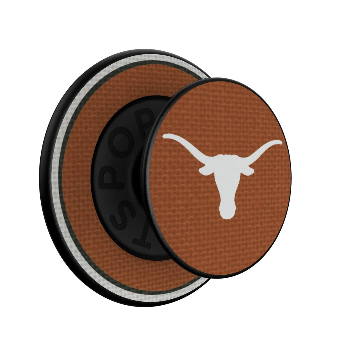 University of Texas Longhorns Stripe Popsockets Round Magnetic - Isometric View