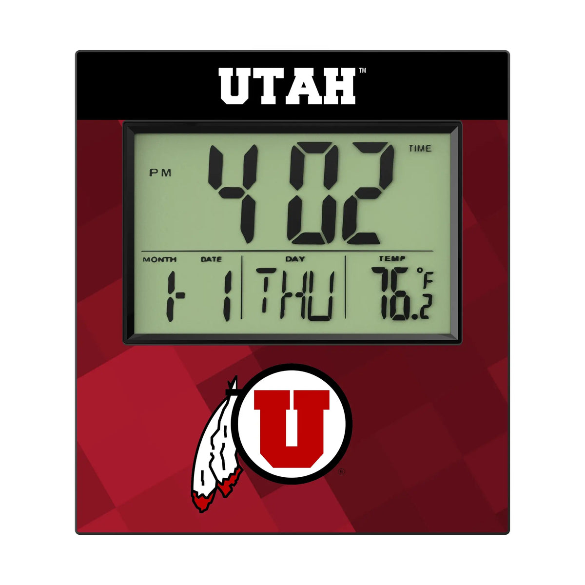 University of Utah Utes Color Block Wall Clock