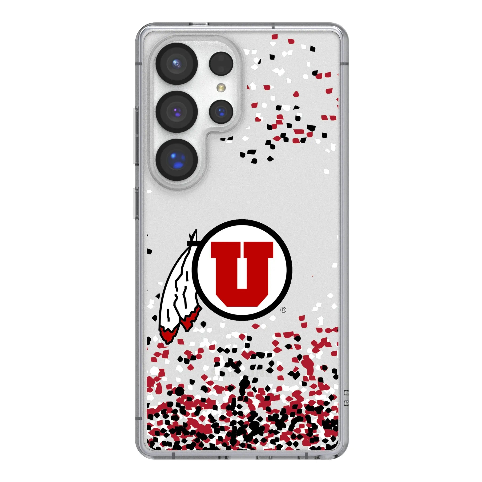 University of Utah Utes Confetti Galaxy Clear Phone Case for Samsung Galaxy#Device_Galaxy S25 Ultra