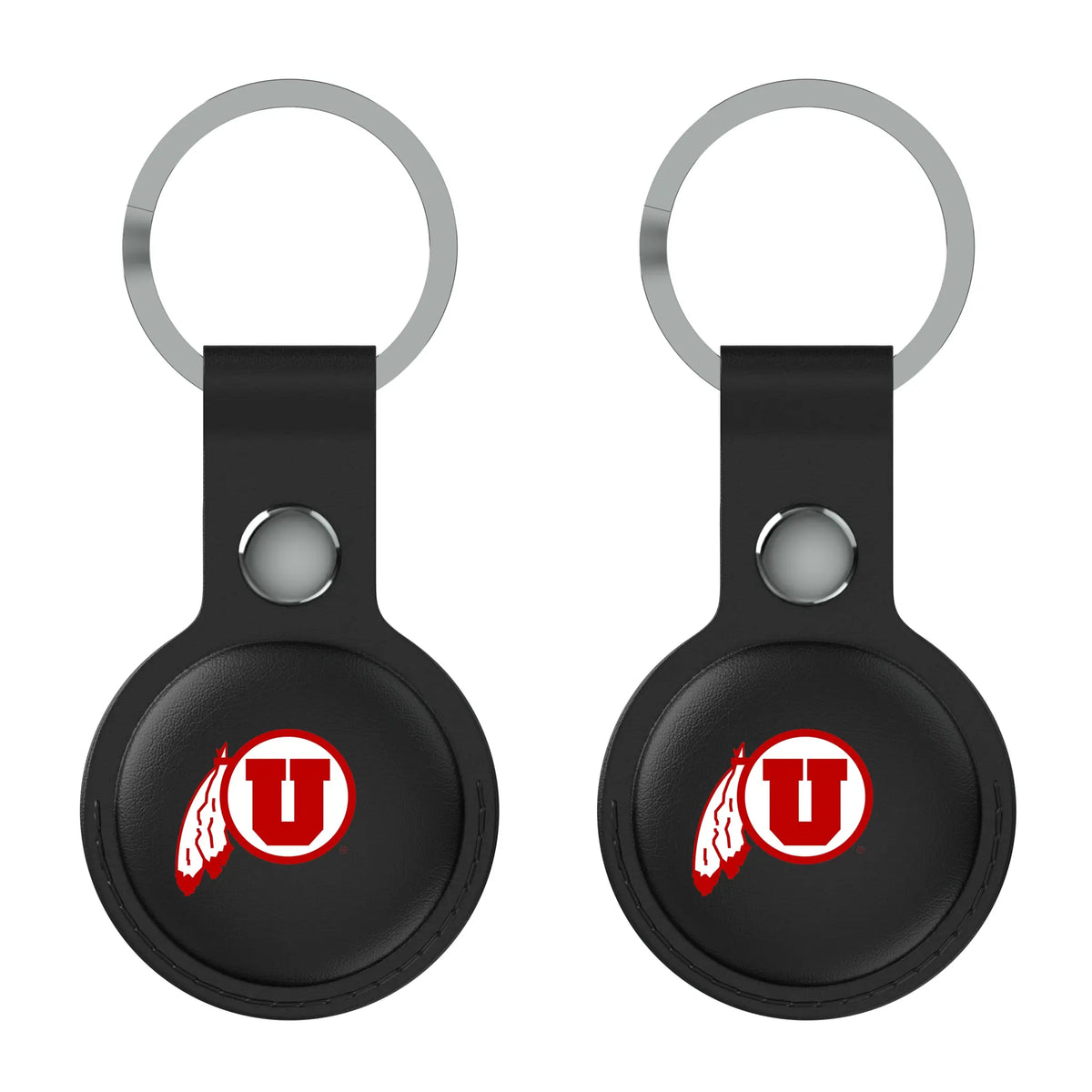University of Utah Utes Insignia AirTag Black Airtag Holder 2-Pack