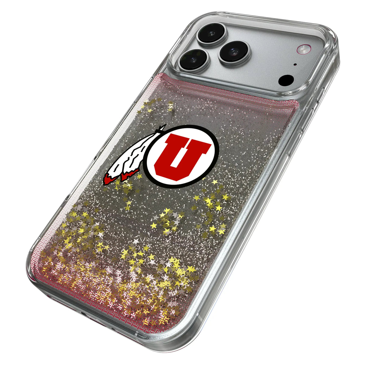 University of Utah Utes Linen iPhone Glitter Phone Case for Apple iPhone - Isometric View#Device_iPhone 18 Pro Max