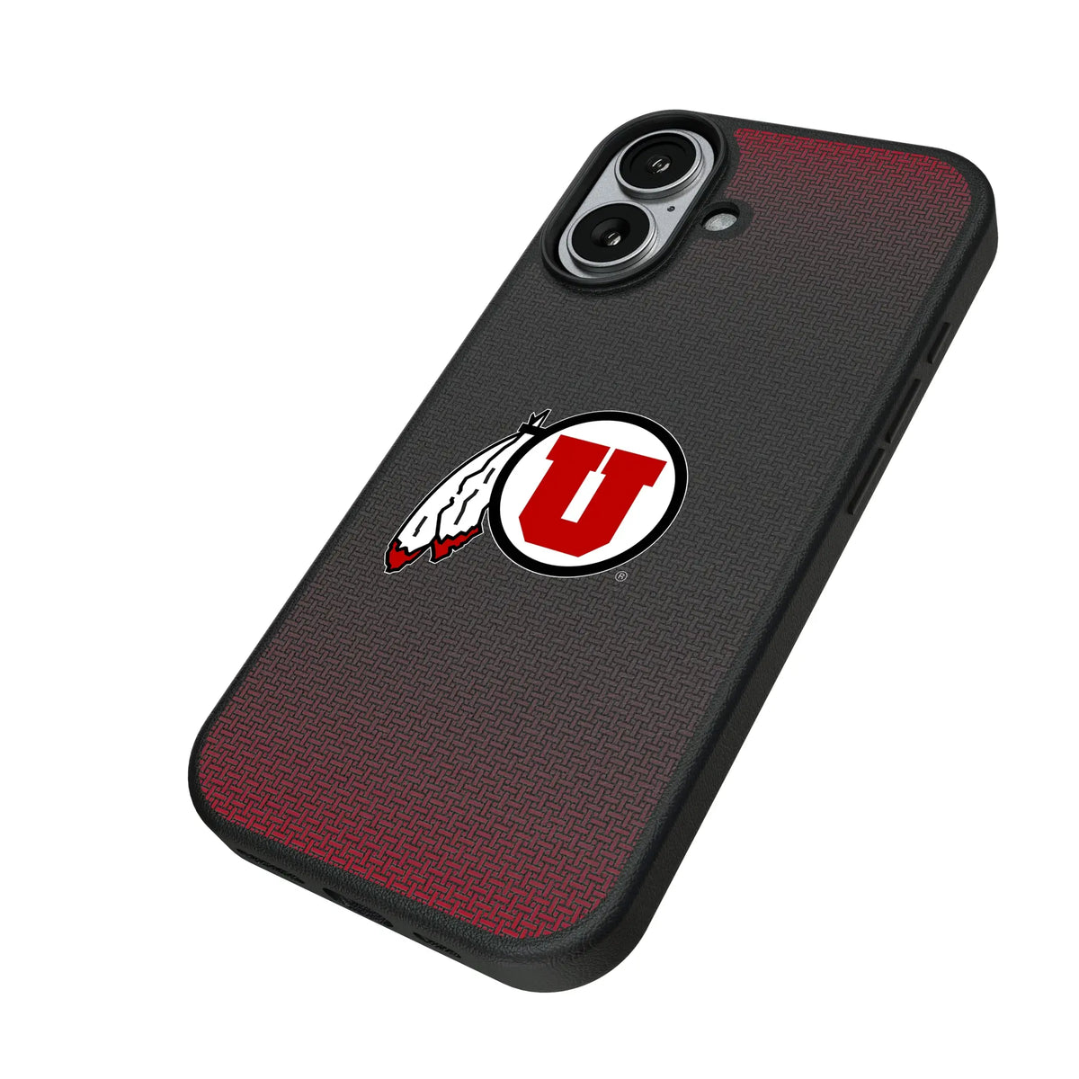 University of Utah Utes Linen iPhone MagSafe Compatible Phone Case for Apple iPhone - Isometric View#Device_iPhone 17