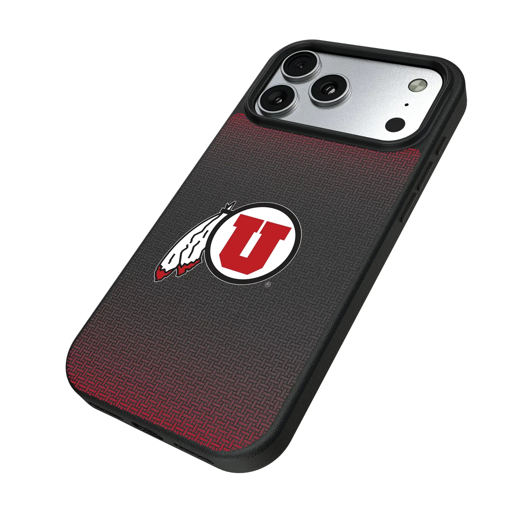 University of Utah Utes Linen iPhone MagSafe Compatible Phone Case for Apple iPhone - Isometric View#Device_iPhone 17 Pro Max