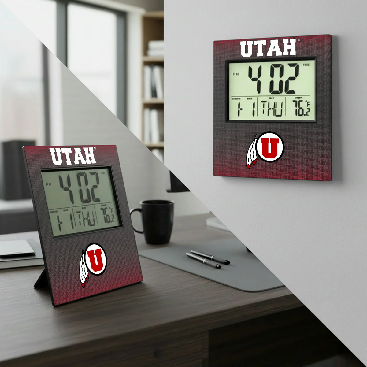 University of Utah Utes Linen Wall Clock - Lifestyle
