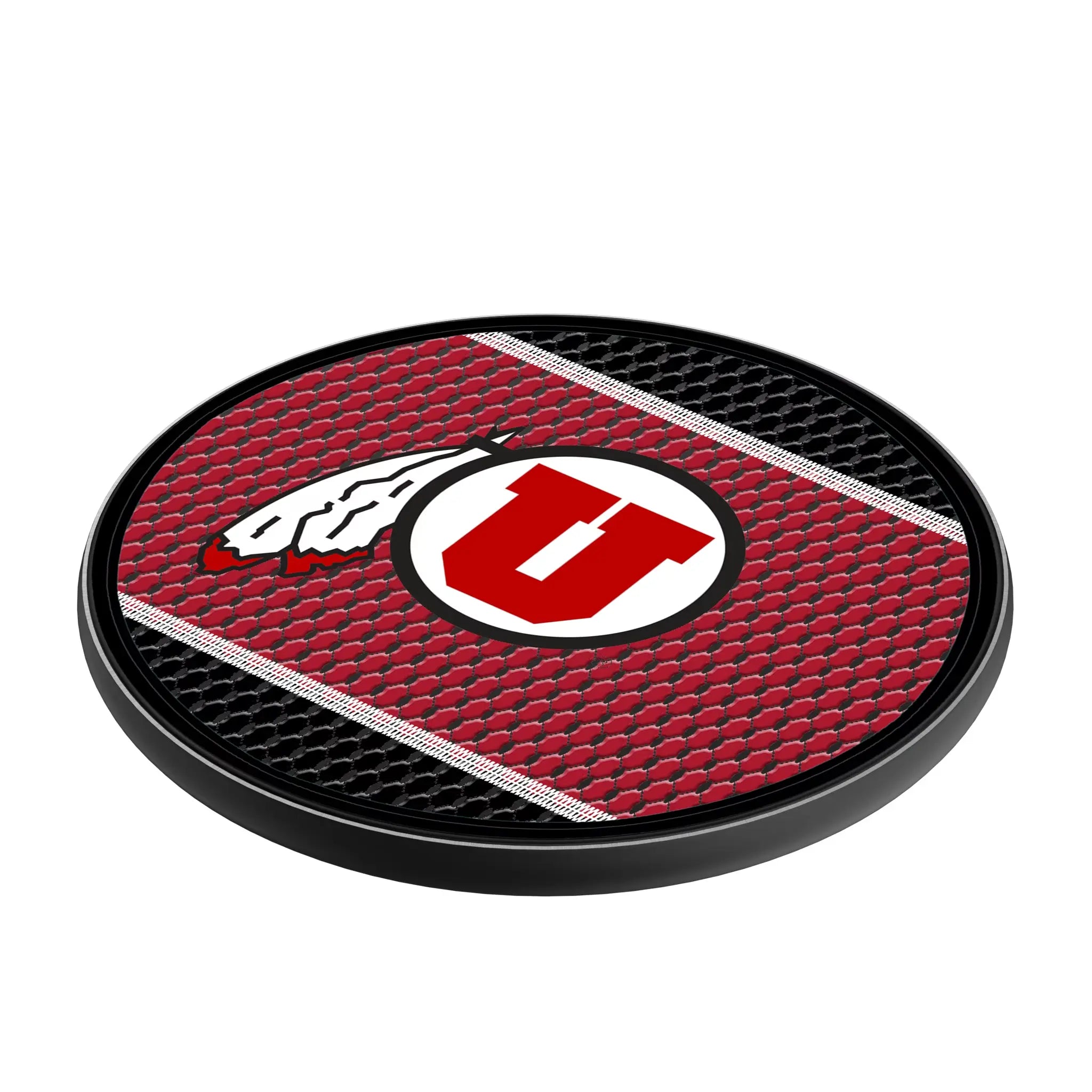 University of Utah Utes Mesh 15-Watt Wireless Charger - Isometric View