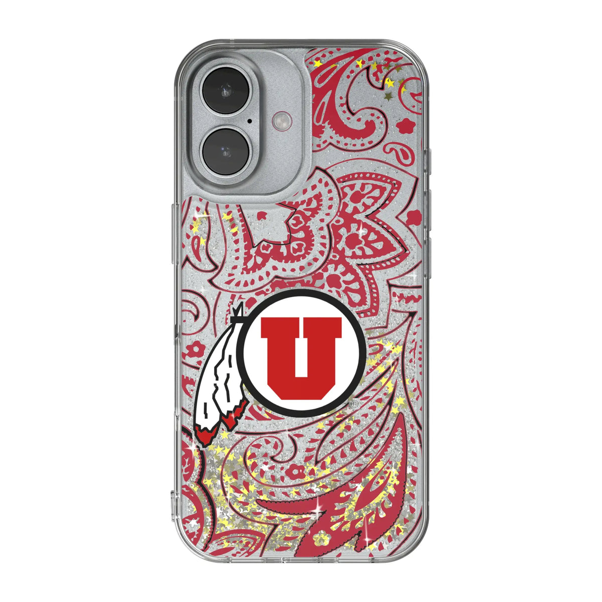 University of Utah Utes Paisley iPhone Glitter Phone Case for Apple iPhone#Device_iPhone 17