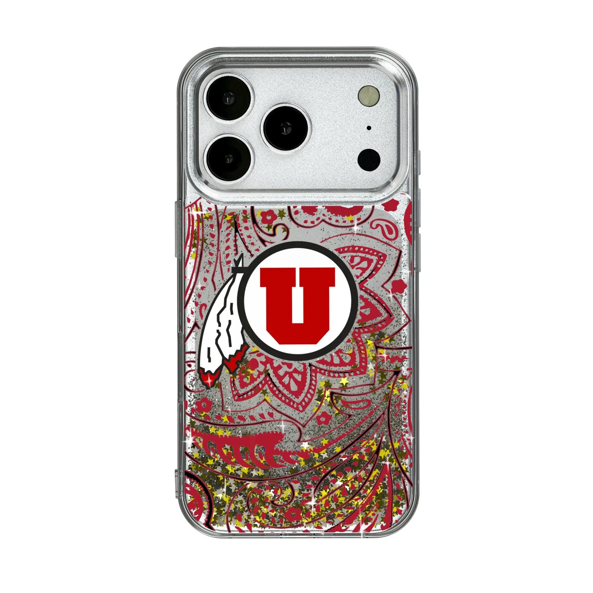 University of Utah Utes Paisley iPhone Glitter Phone Case for Apple iPhone