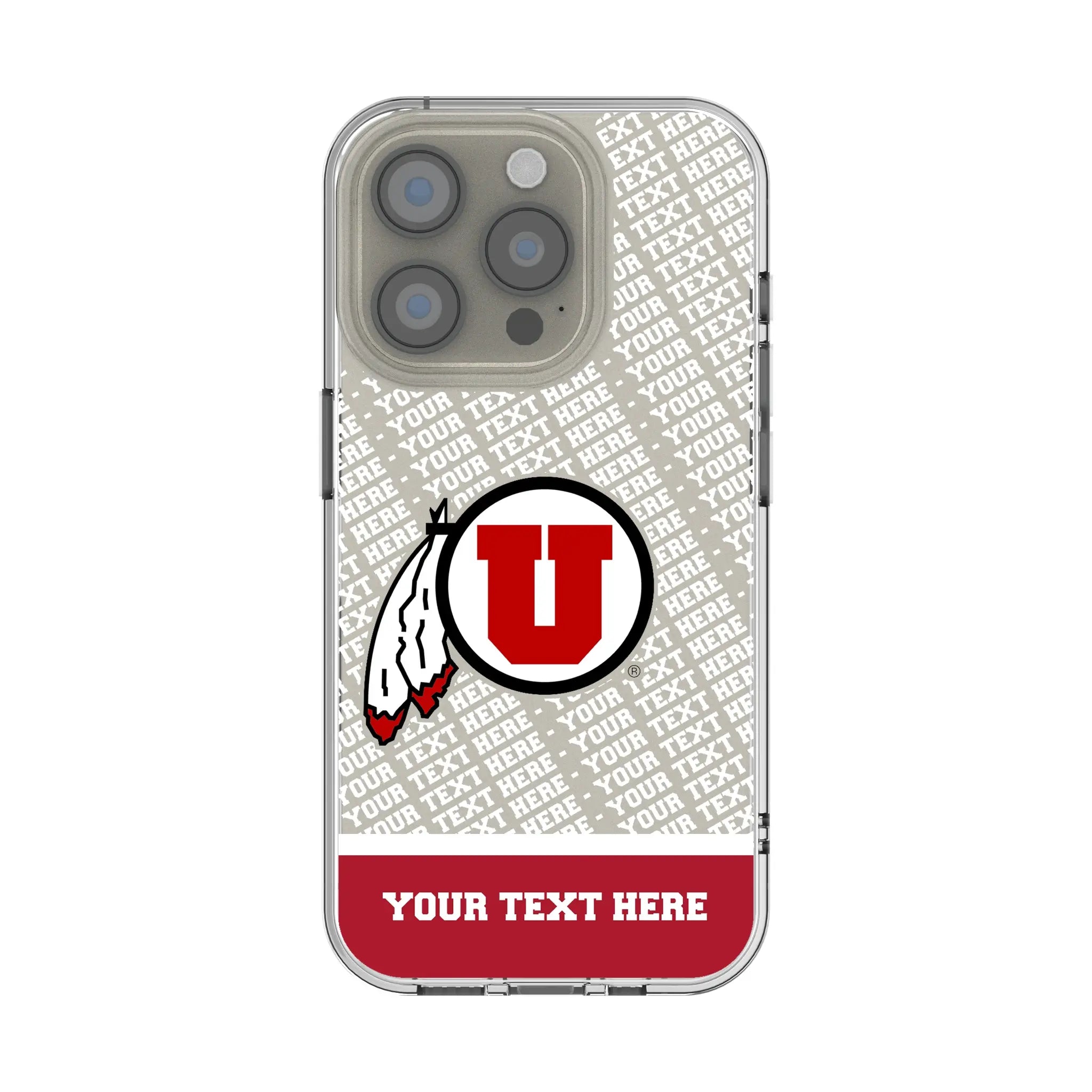 University of Utah Utes Personalized EndZone Plus iPhone Clear Phone Case for Apple iPhone