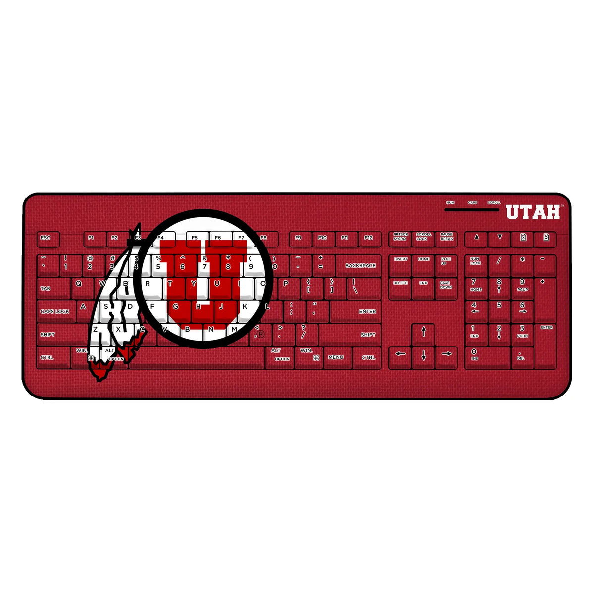 University of Utah Utes Solid Wireless USB Keyboard