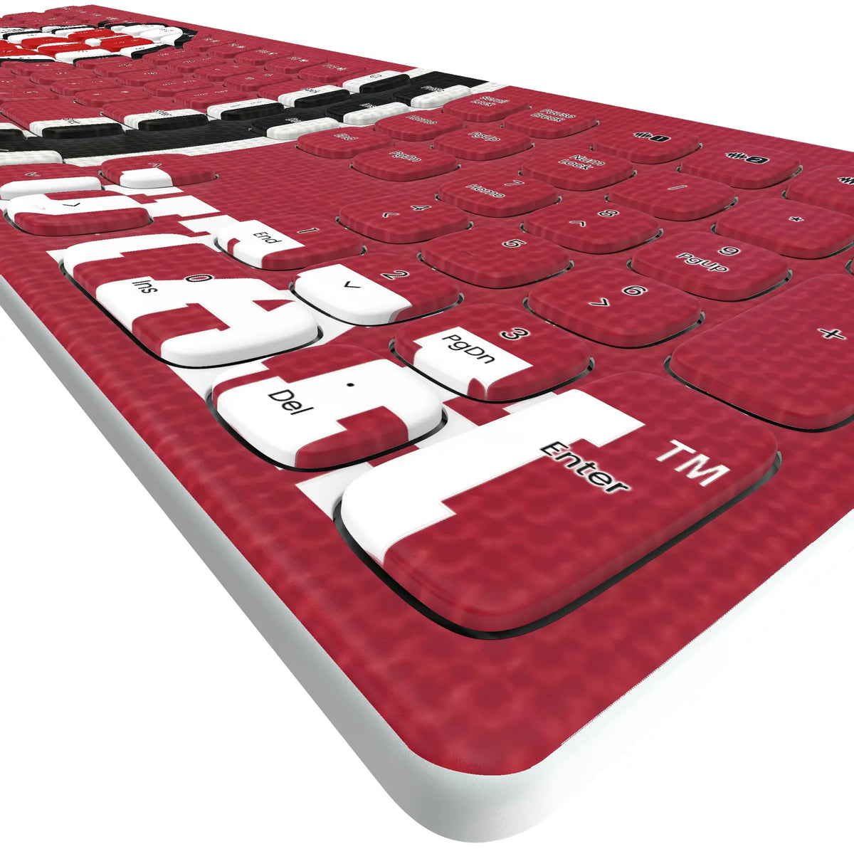 University of Utah Utes Stripe KKB605 Curved Wireless Keyboard - Detail