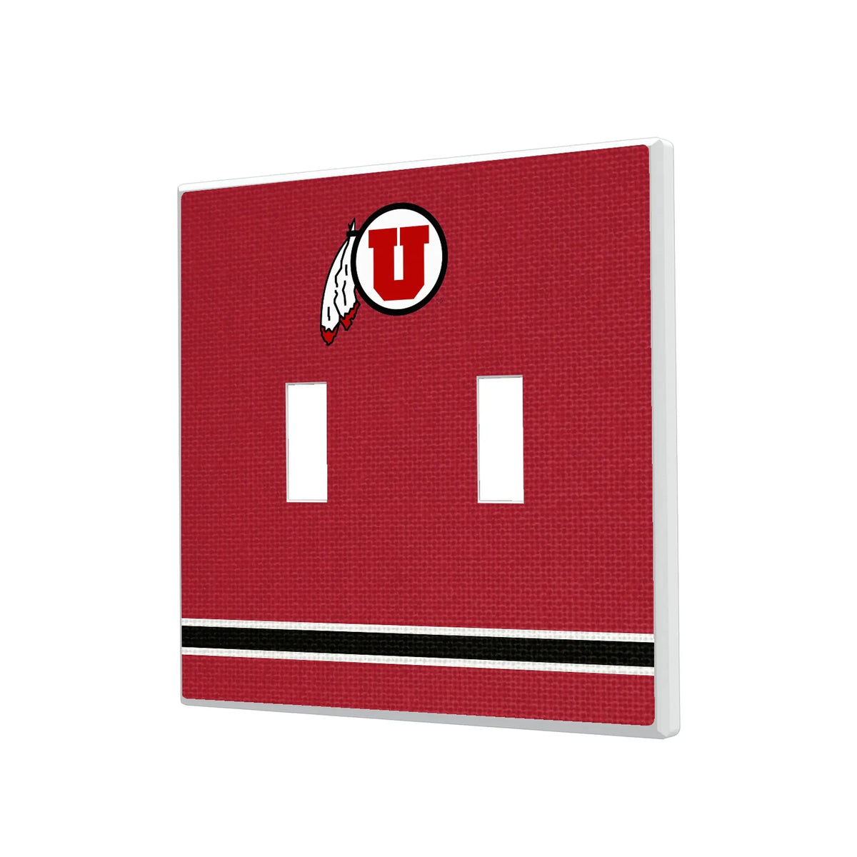 University of Utah Utes Stripe Hidden-Screw Light Switch Plate#Style_Double Toggle