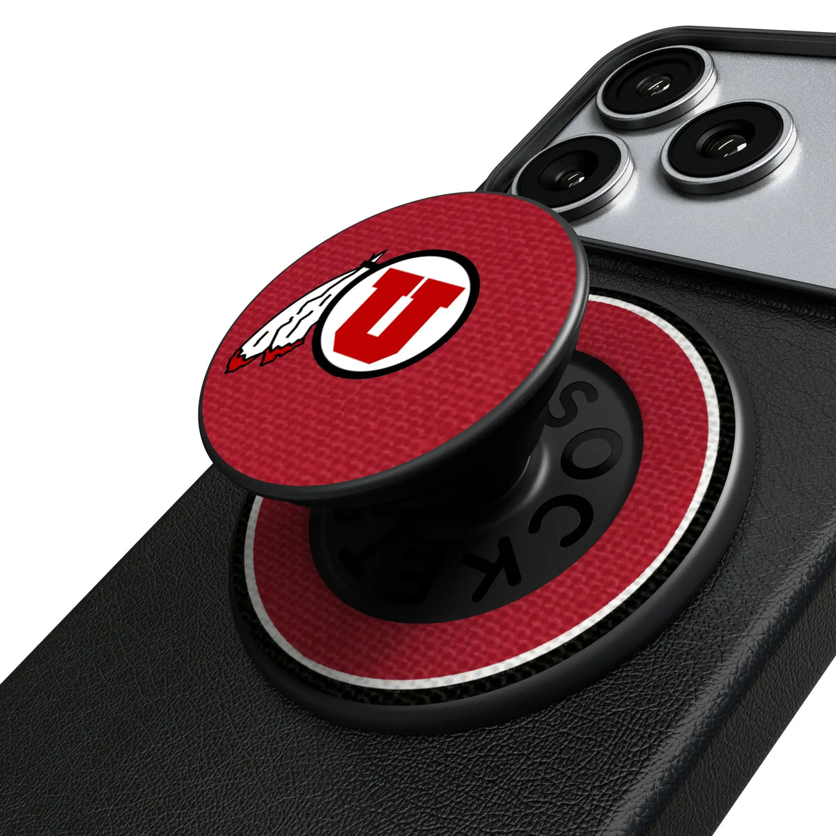 University of Utah Utes Stripe Popsockets Round Magnetic