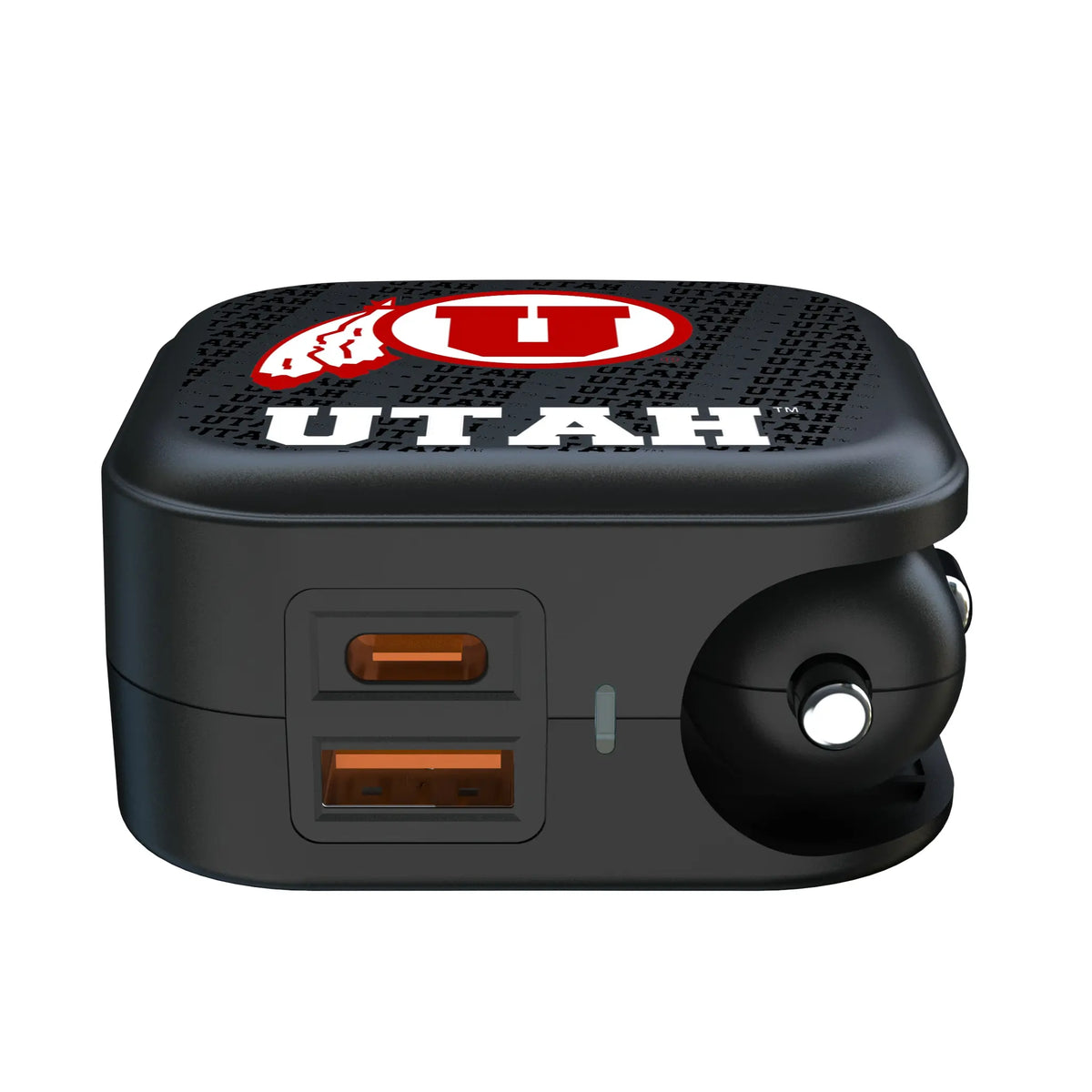 University of Utah Utes Text Backdrop 2 in 1 USB A/C Charger