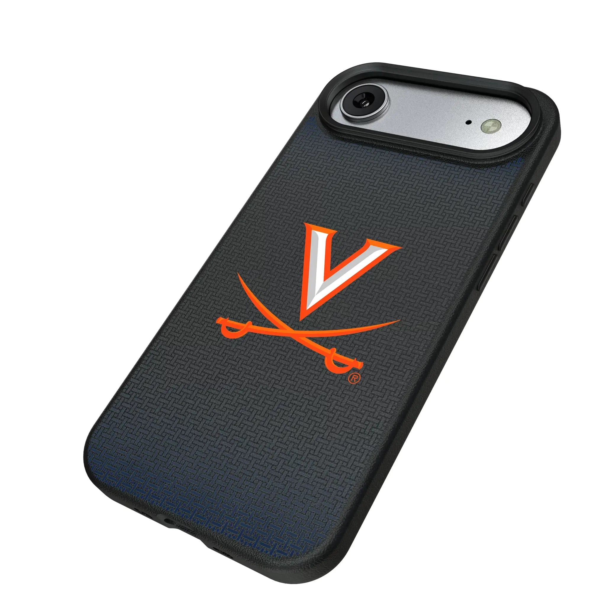 University of Virginia Cavaliers Linen iPhone MagSafe Compatible Phone Case for Apple iPhone - Isometric View#Device_iPhone Air