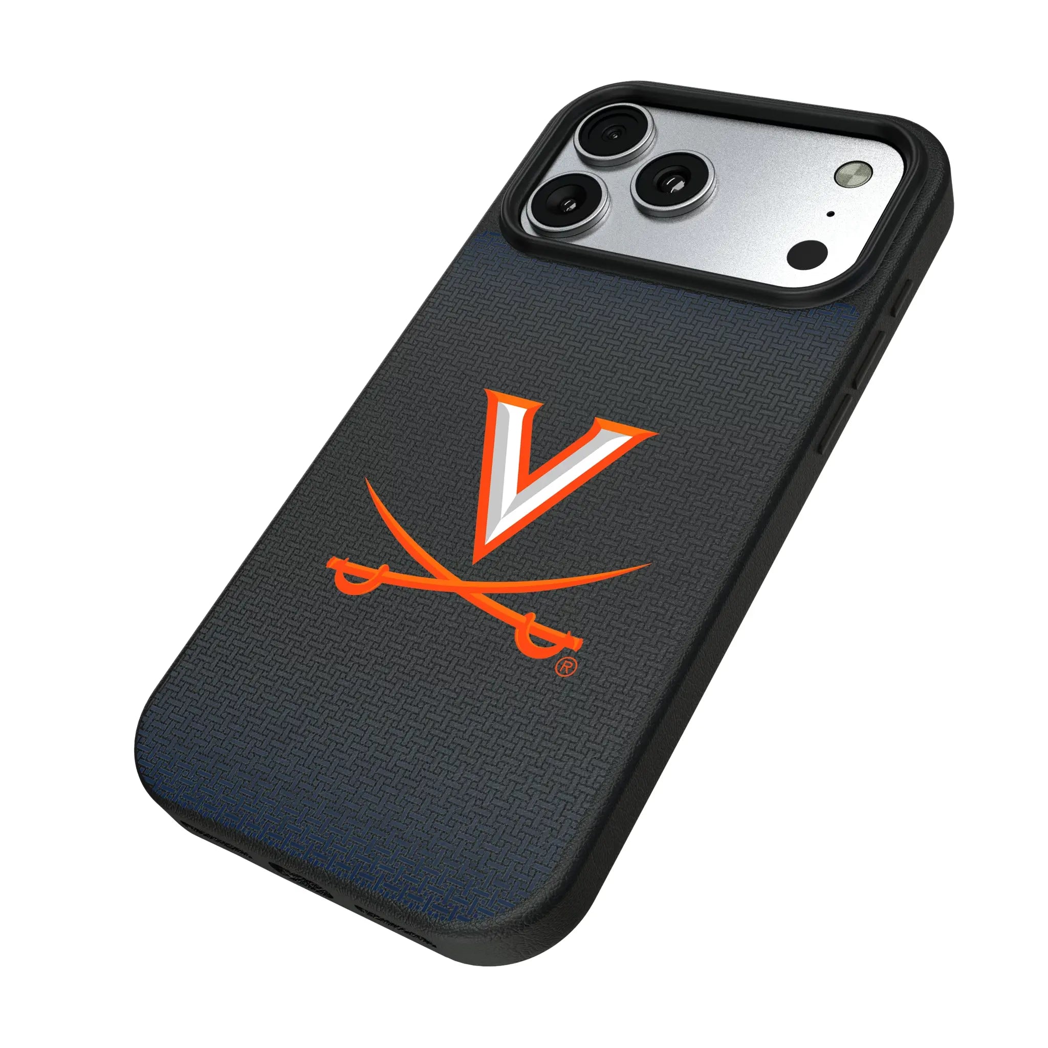 University of Virginia Cavaliers Linen iPhone MagSafe Compatible Phone Case for Apple iPhone - Isometric View#Device_iPhone 17 Pro Max