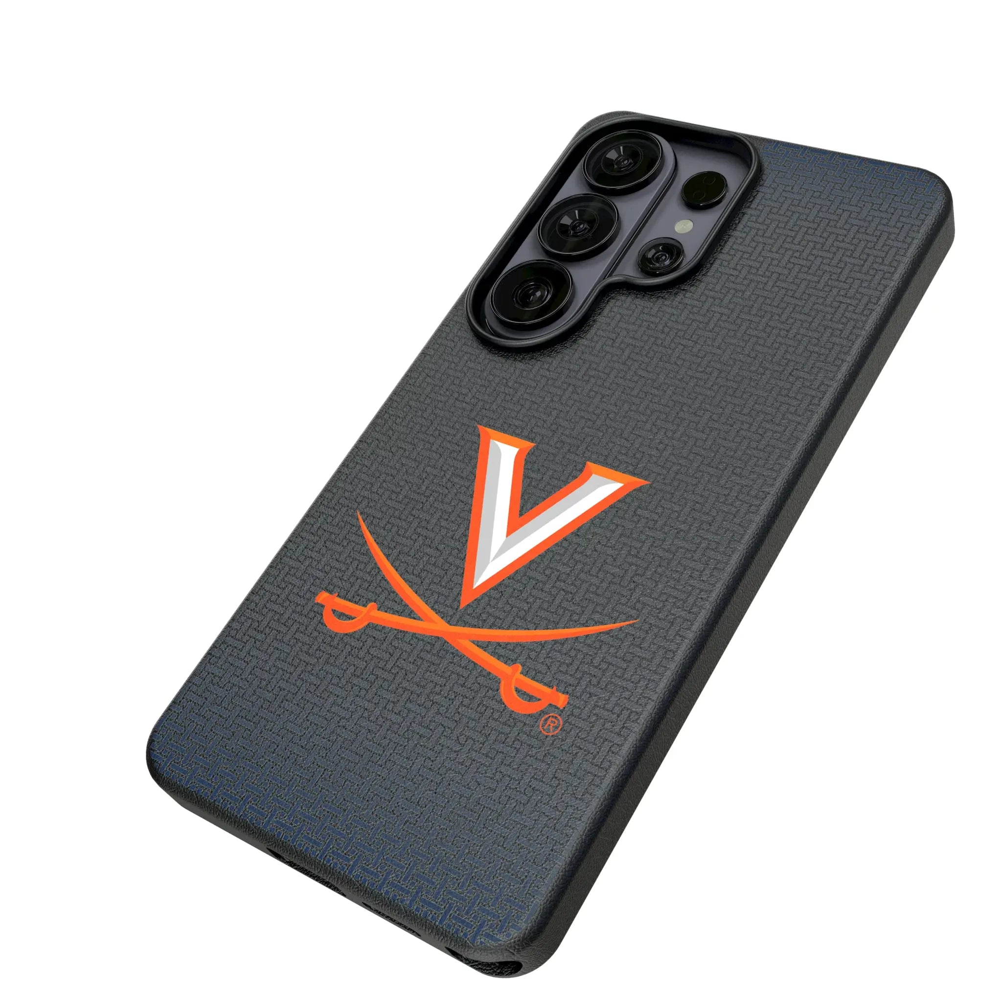 University of Virginia Cavaliers Linen Galaxy MagSafe Compatible Phone Case for Samsung Galaxy - Isometric View#Device_Galaxy S26 Ultra