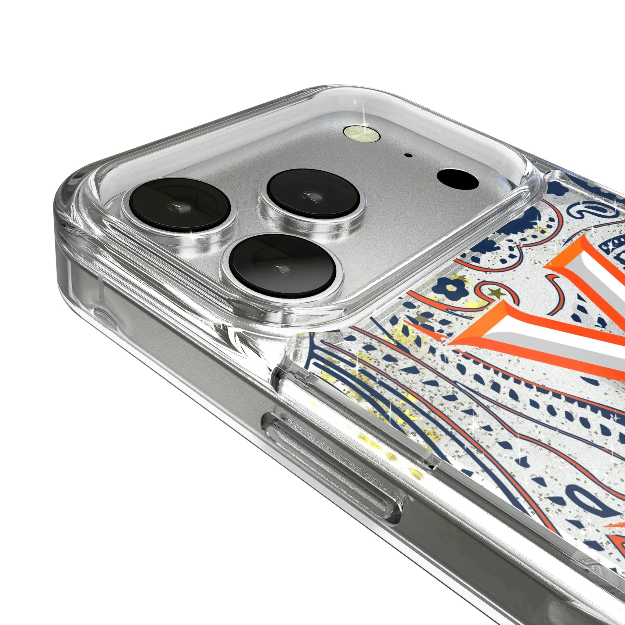 University of Virginia Cavaliers Paisley iPhone Glitter Phone Case for Apple iPhone - Detail