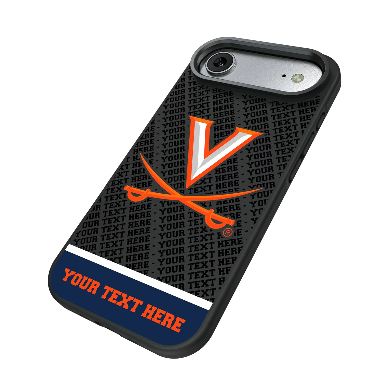 University of Virginia Cavaliers Personalized EndZone Plus iPhone Bump Phone Case for Apple iPhone - Isometric View#Device_iPhone Air