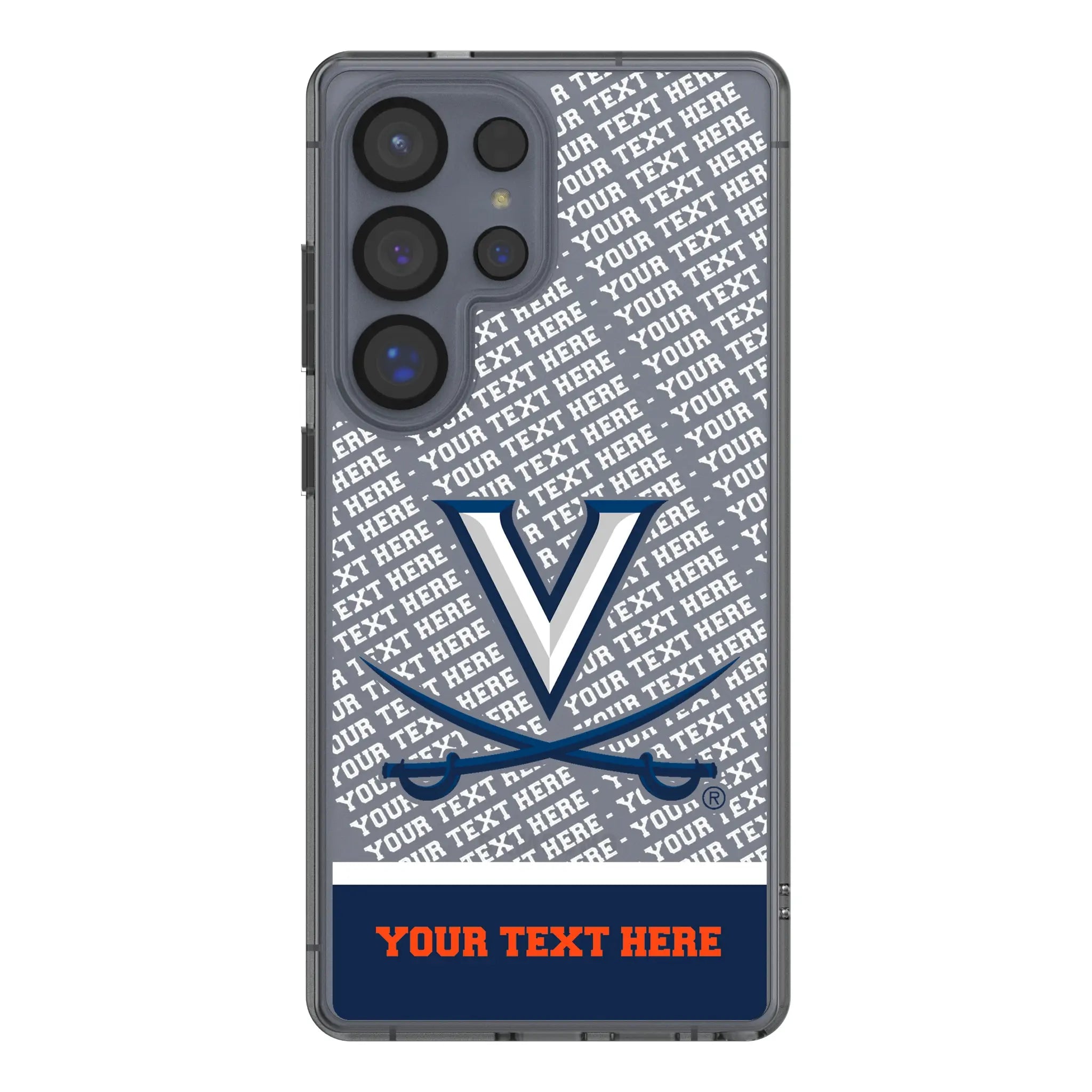 University of Virginia Cavaliers Personalized EndZone Plus Galaxy Clear Phone Case for Samsung Galaxy#Device_Galaxy S25 Ultra
