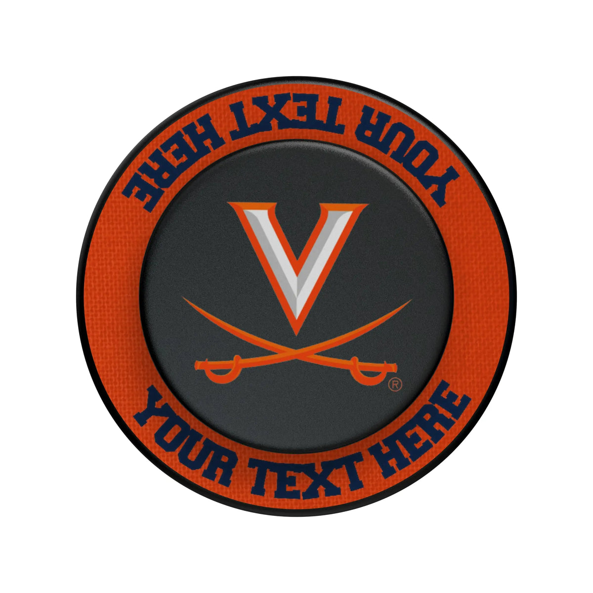 University of Virginia Cavaliers Personalized Endzone Solid Popsockets Round Magnetic