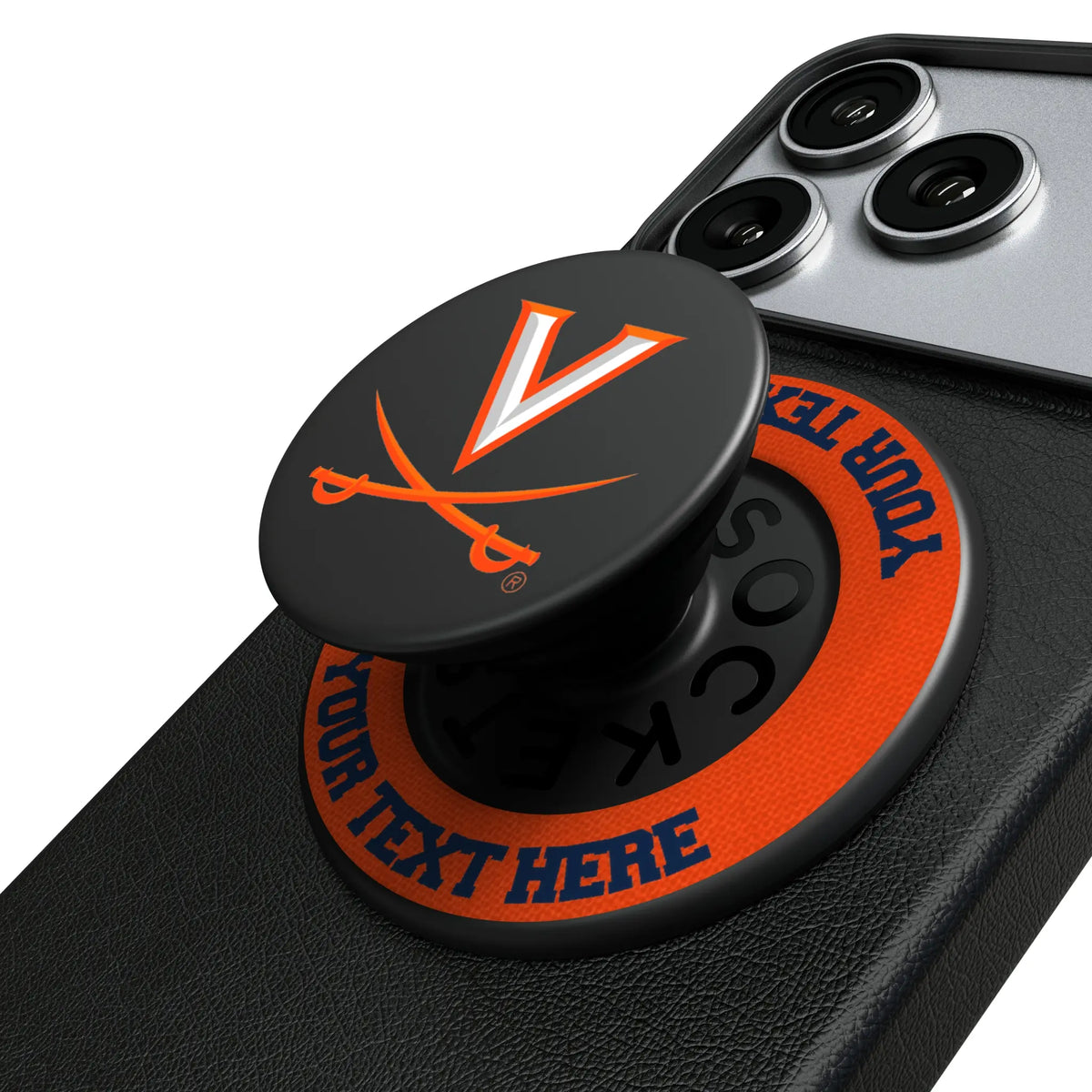 University of Virginia Cavaliers Personalized Endzone Solid Popsockets Round Magnetic