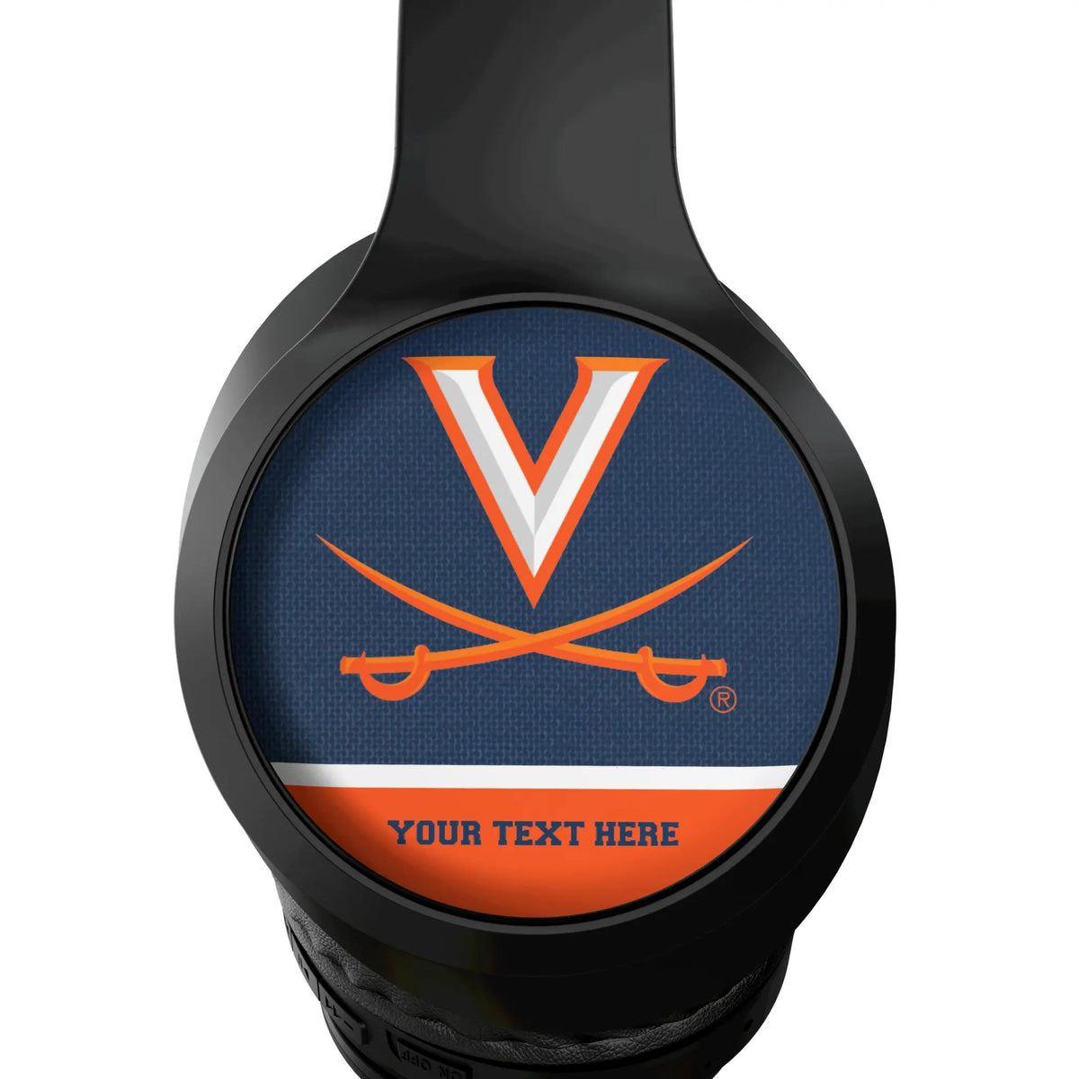 University of Virginia Cavaliers Personalized Endzone Solid Wireless Over-Ear Headphones With Case - Detail