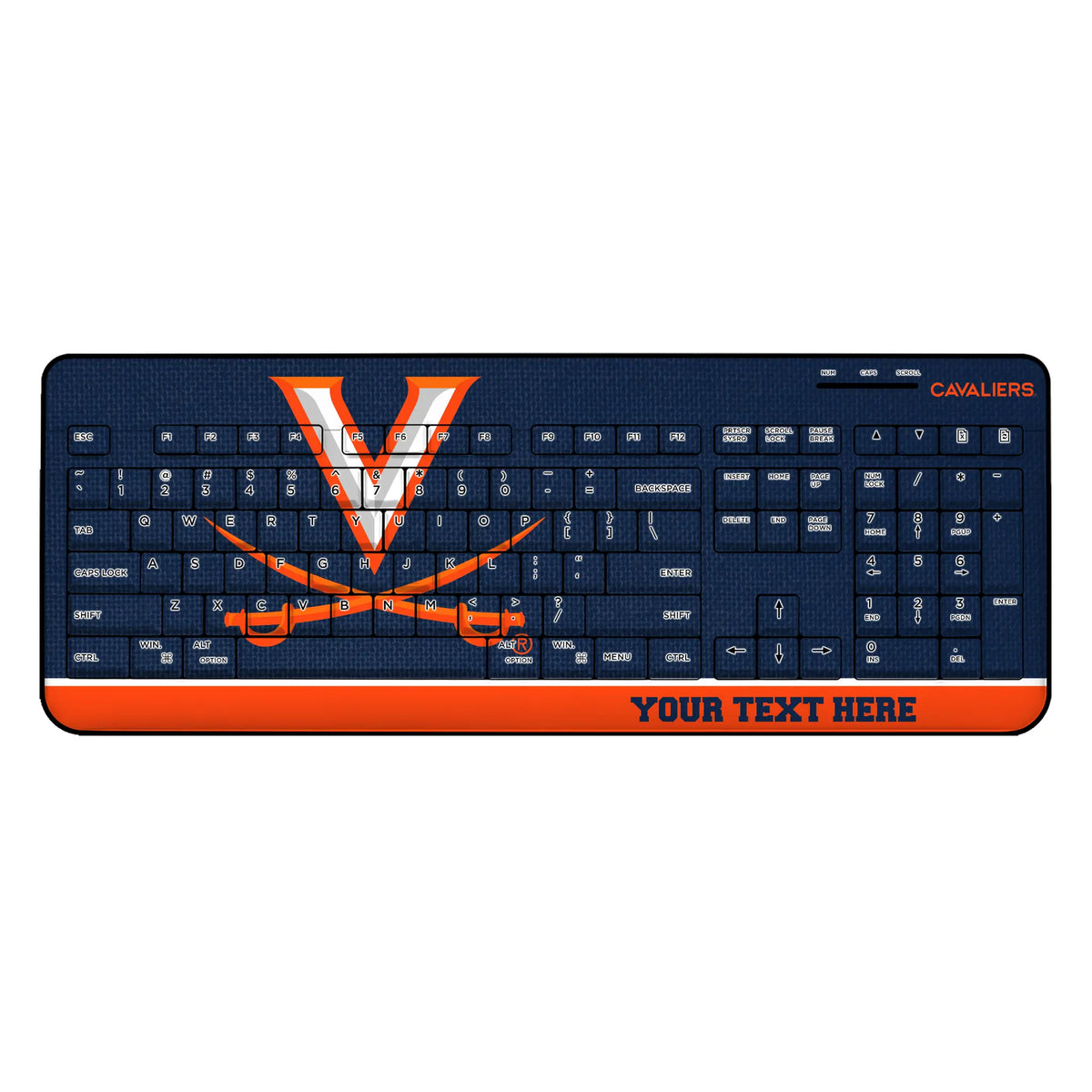 University of Virginia Cavaliers Personalized Endzone Solid Wireless USB Keyboard