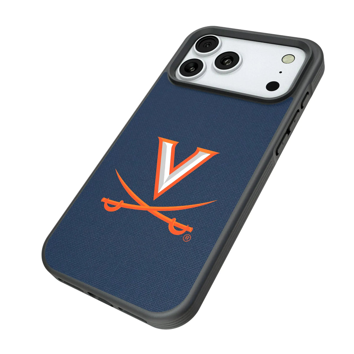 University of Virginia Cavaliers Solid iPhone Bump Phone Case for Apple iPhone - Isometric View#Device_iPhone 18 Pro Max