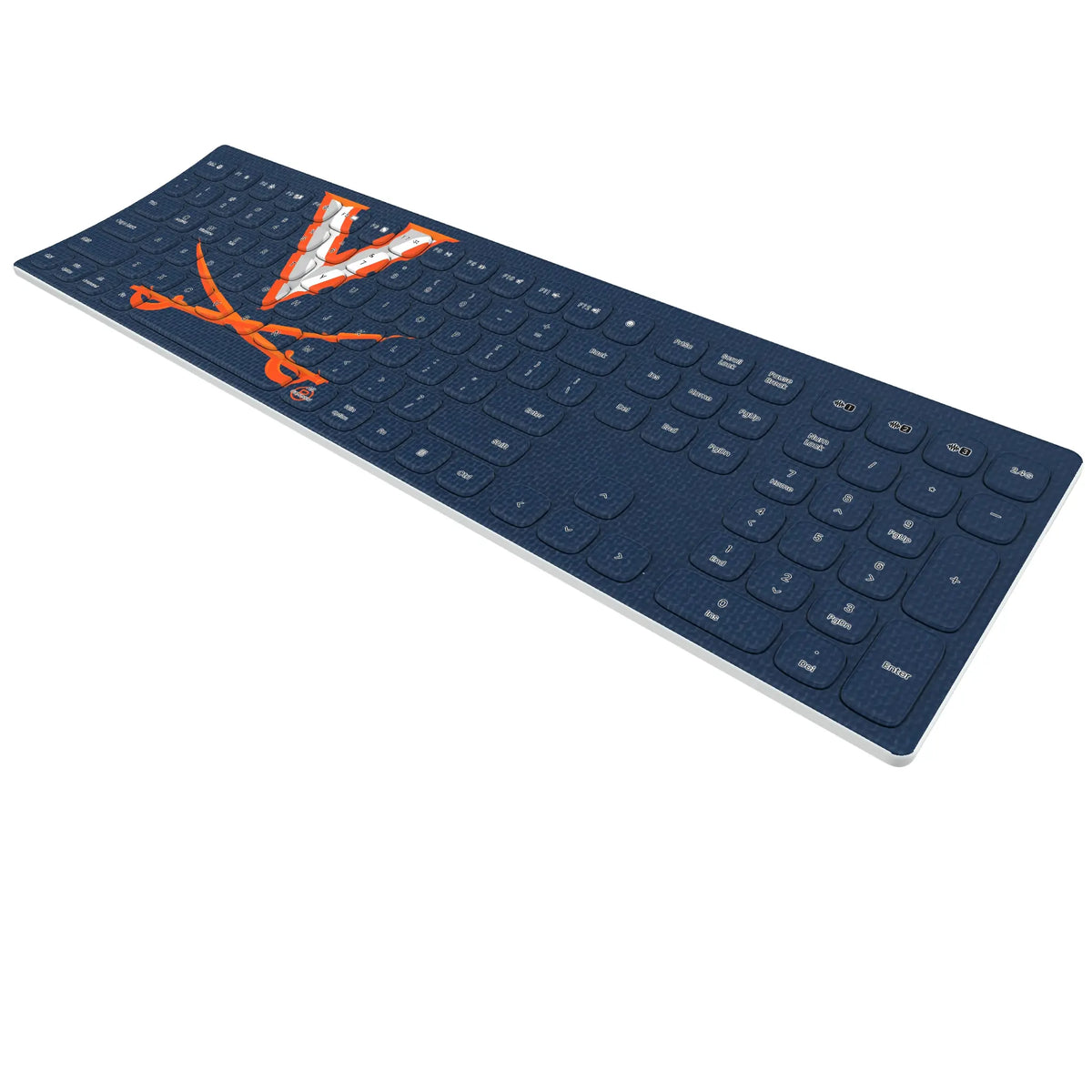 University of Virginia Cavaliers Solid KKB605 Curved Wireless Keyboard - Isometric View