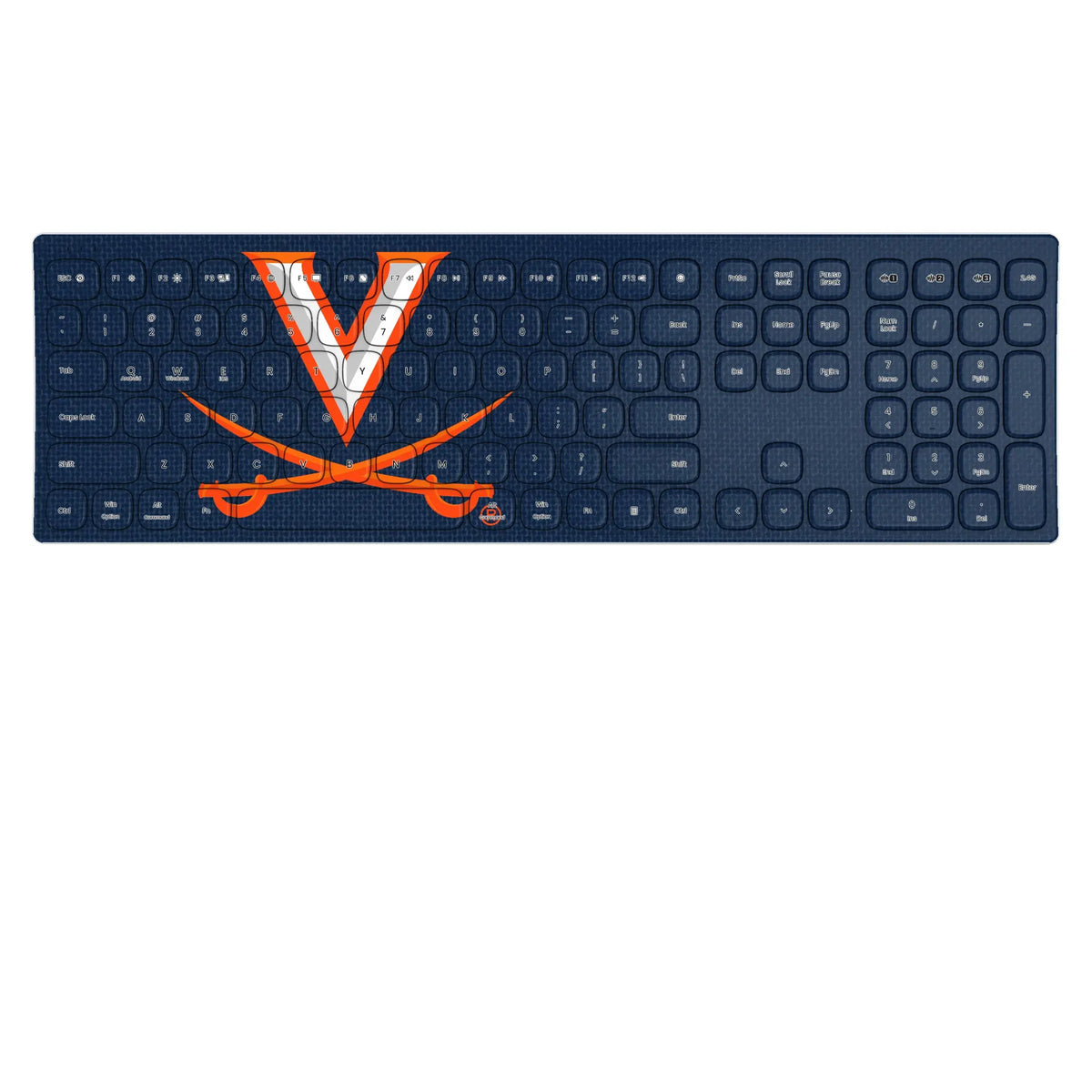 University of Virginia Cavaliers Solid KKB605 Curved Wireless Keyboard