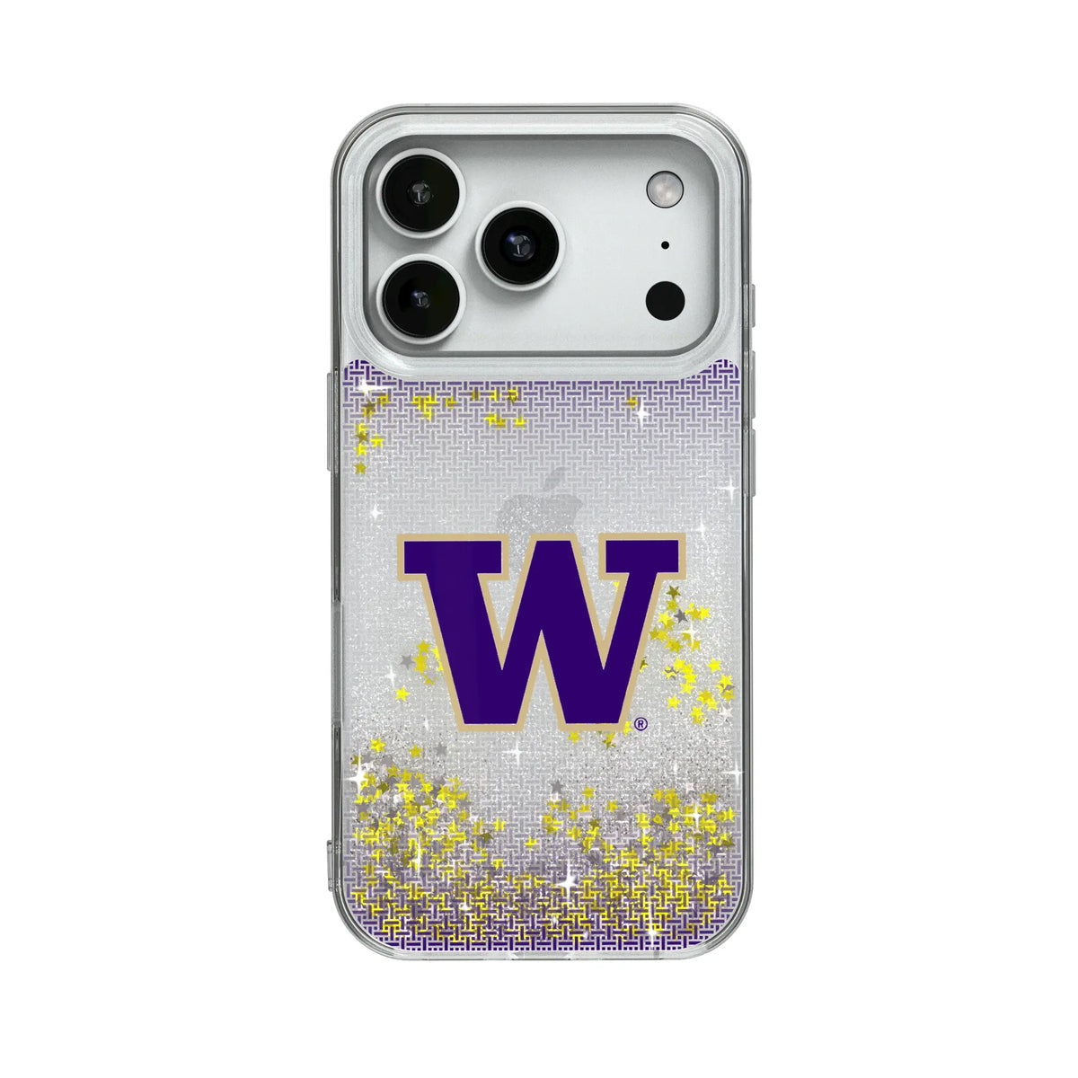 University of Washington Huskies Linen Glitter Phone Case for Apple iPhone