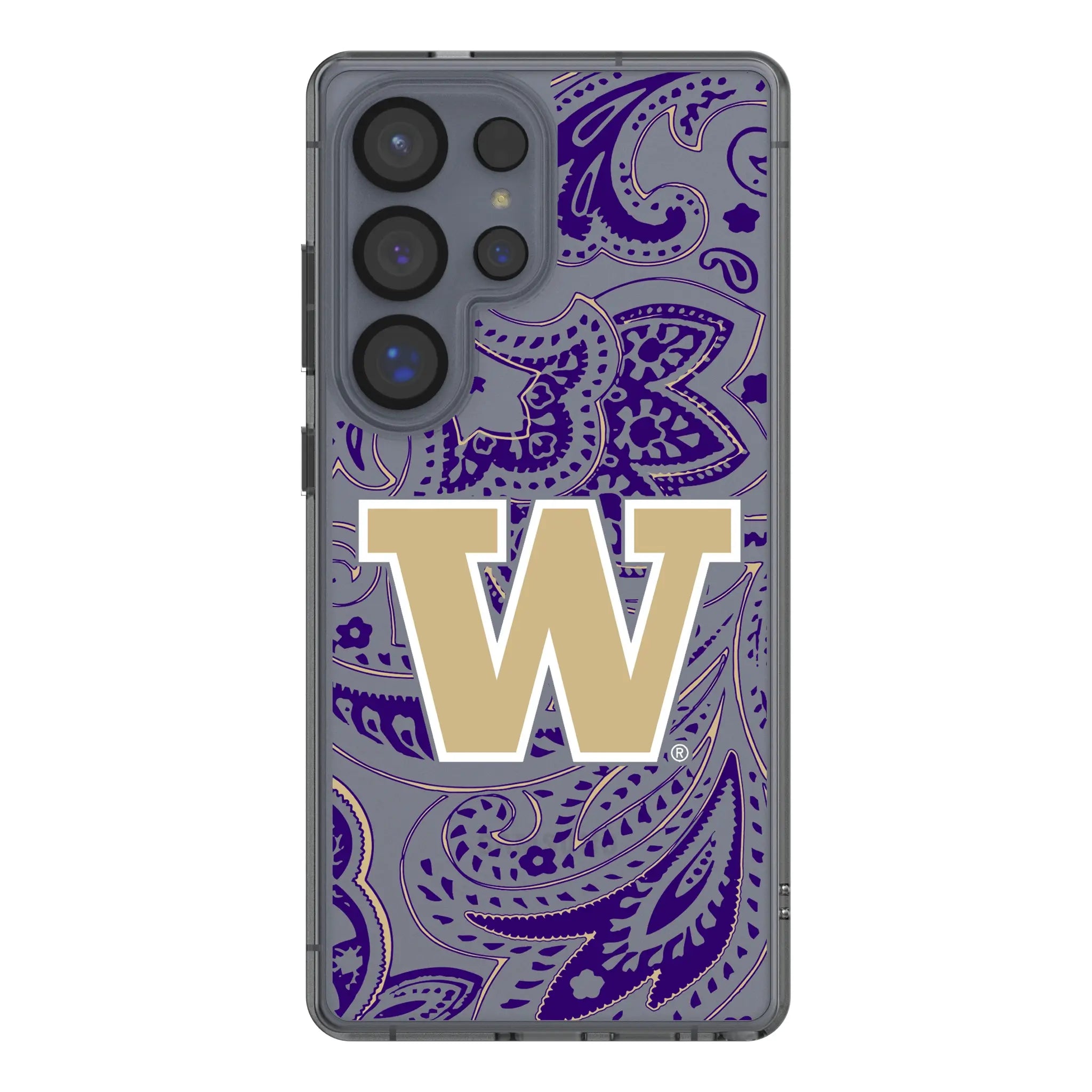 University of Washington Huskies Paisley Galaxy Clear Phone Case for Samsung Galaxy#Device_Galaxy S25 Ultra