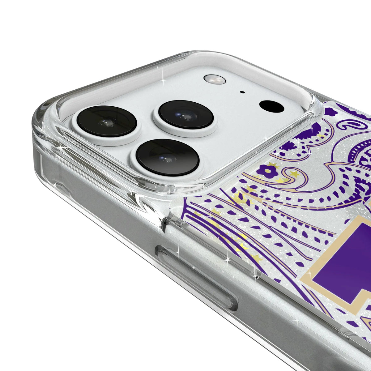 University of Washington Huskies Paisley iPhone Glitter Phone Case for Apple iPhone - Detail#Device_iPhone 18 Pro