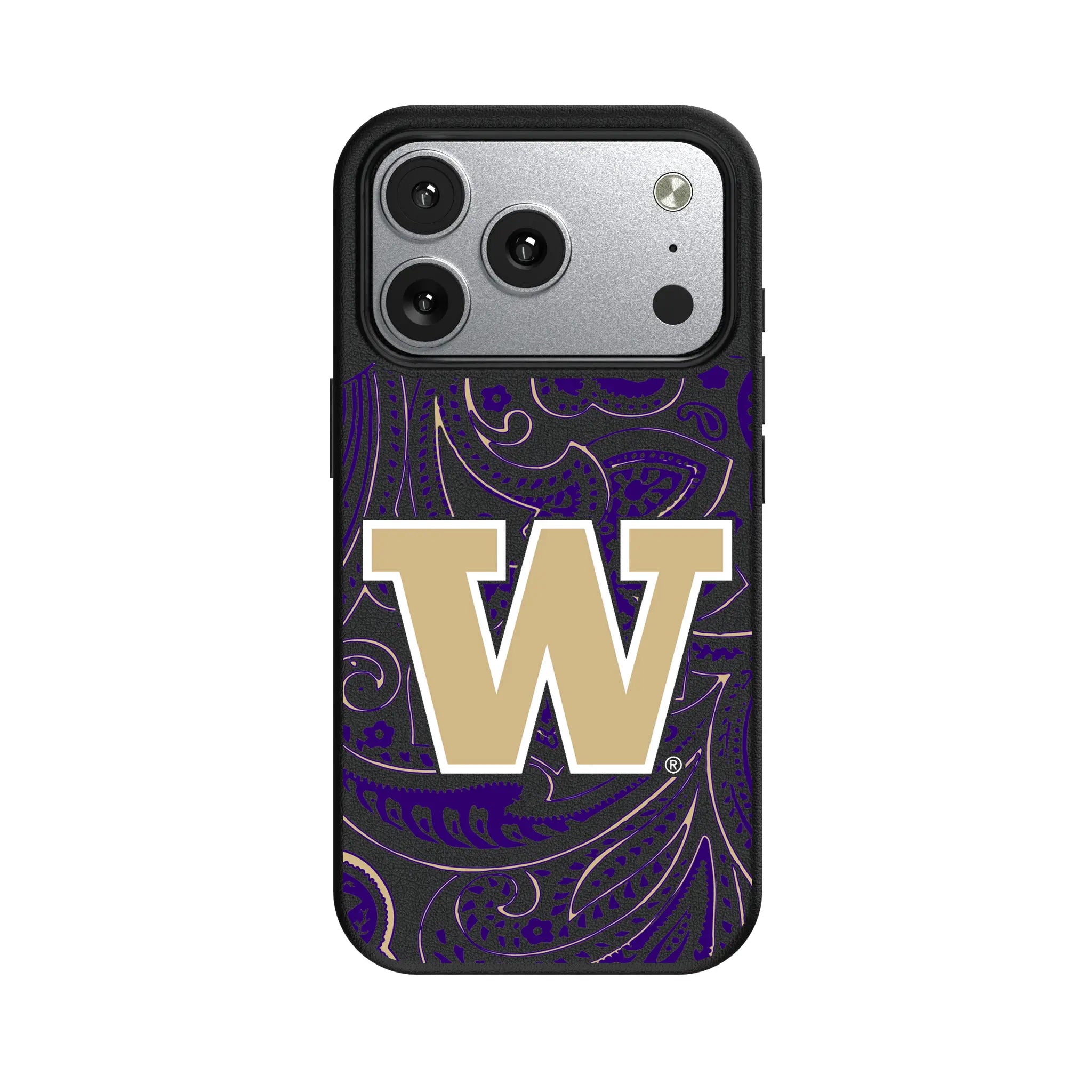 University of Washington Huskies Paisley iPhone MagSafe Compatible Phone Case for Apple iPhone#Device_iPhone 17 Pro