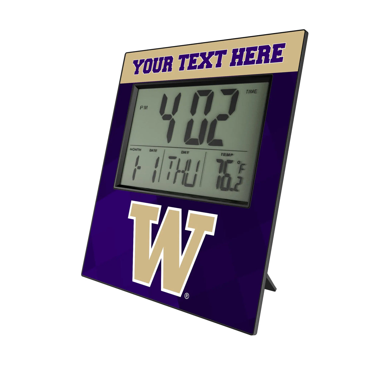University of Washington Huskies Personalized Color Block Wall Clock