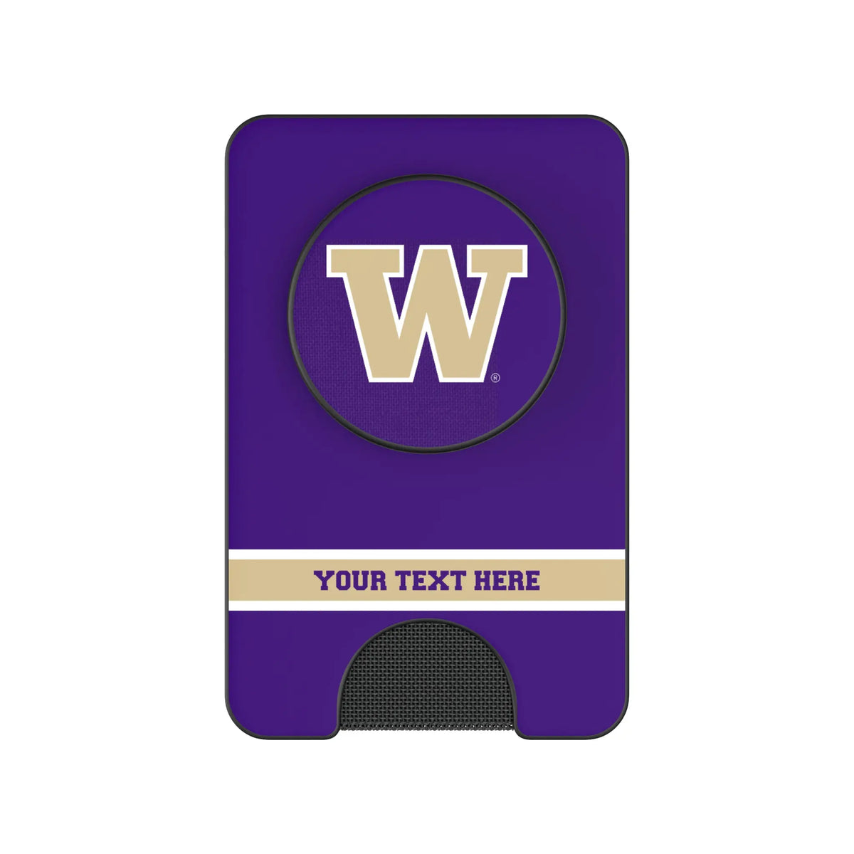 University of Washington Huskies Personalized Endzone Solid Popsockets Wallet Magnetic