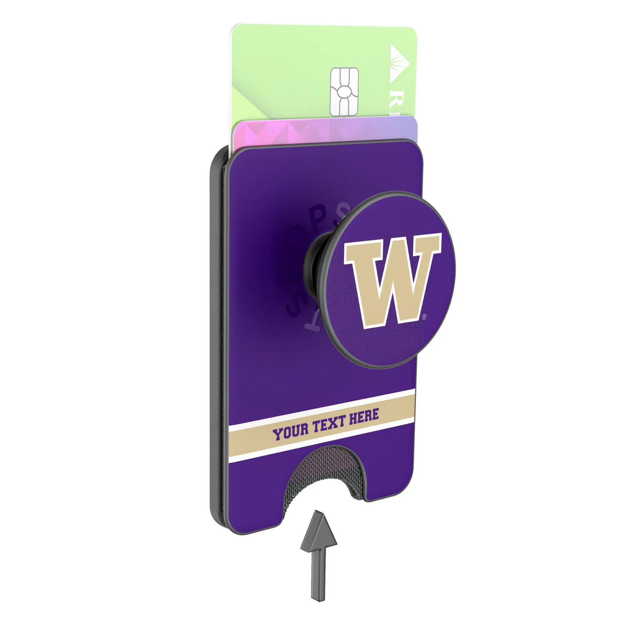 University of Washington Huskies Personalized Endzone Solid Popsockets Wallet Magnetic - Detail