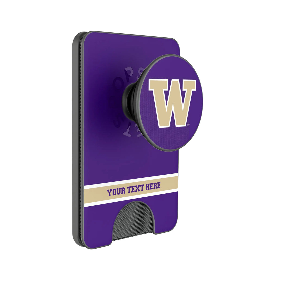 University of Washington Huskies Personalized Endzone Solid Popsockets Wallet Magnetic