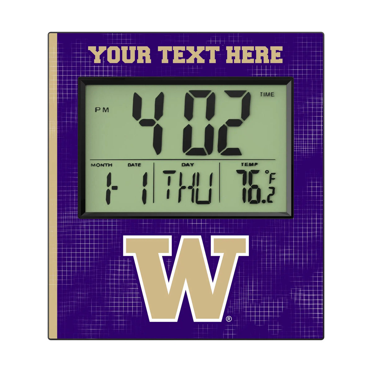 University of Washington Huskies Personalized Hatch Wall Clock