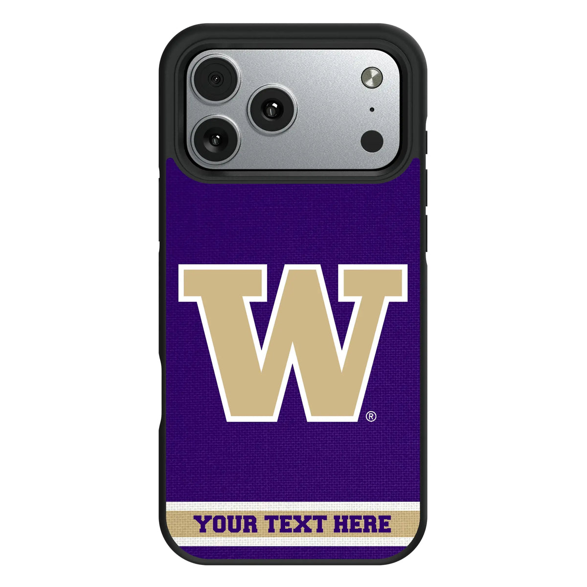 University of Washington Huskies Personalized Stripe iPhone Bump Phone Case for Apple iPhone#Device_iPhone 17 Pro Max