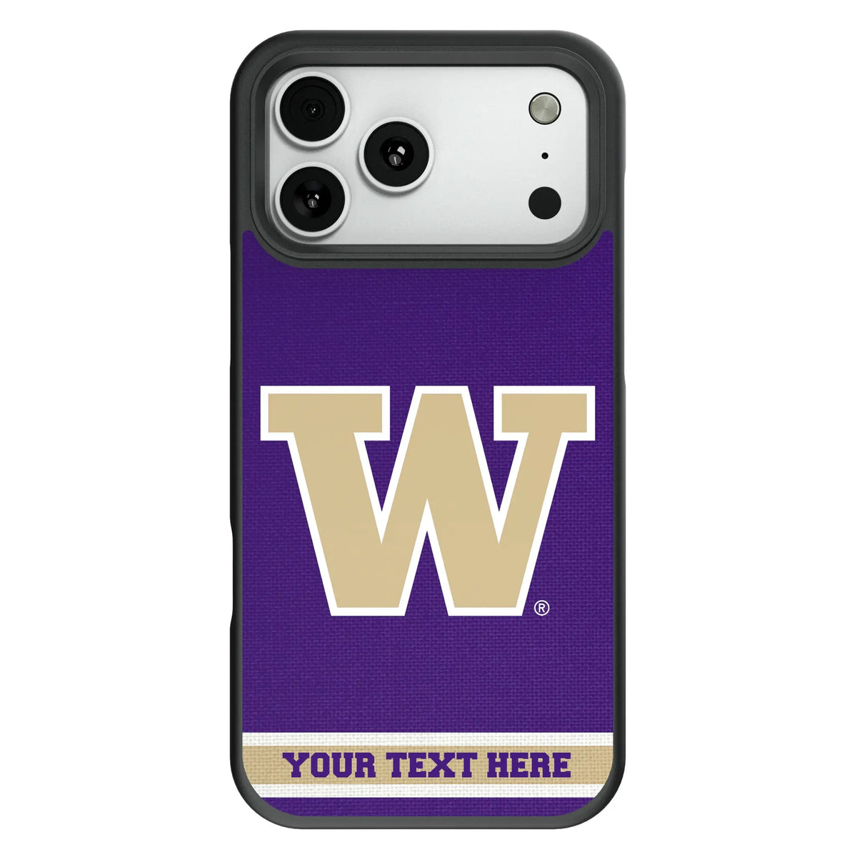 University of Washington Huskies Personalized Stripe Bump Phone Case for Apple iPhone
