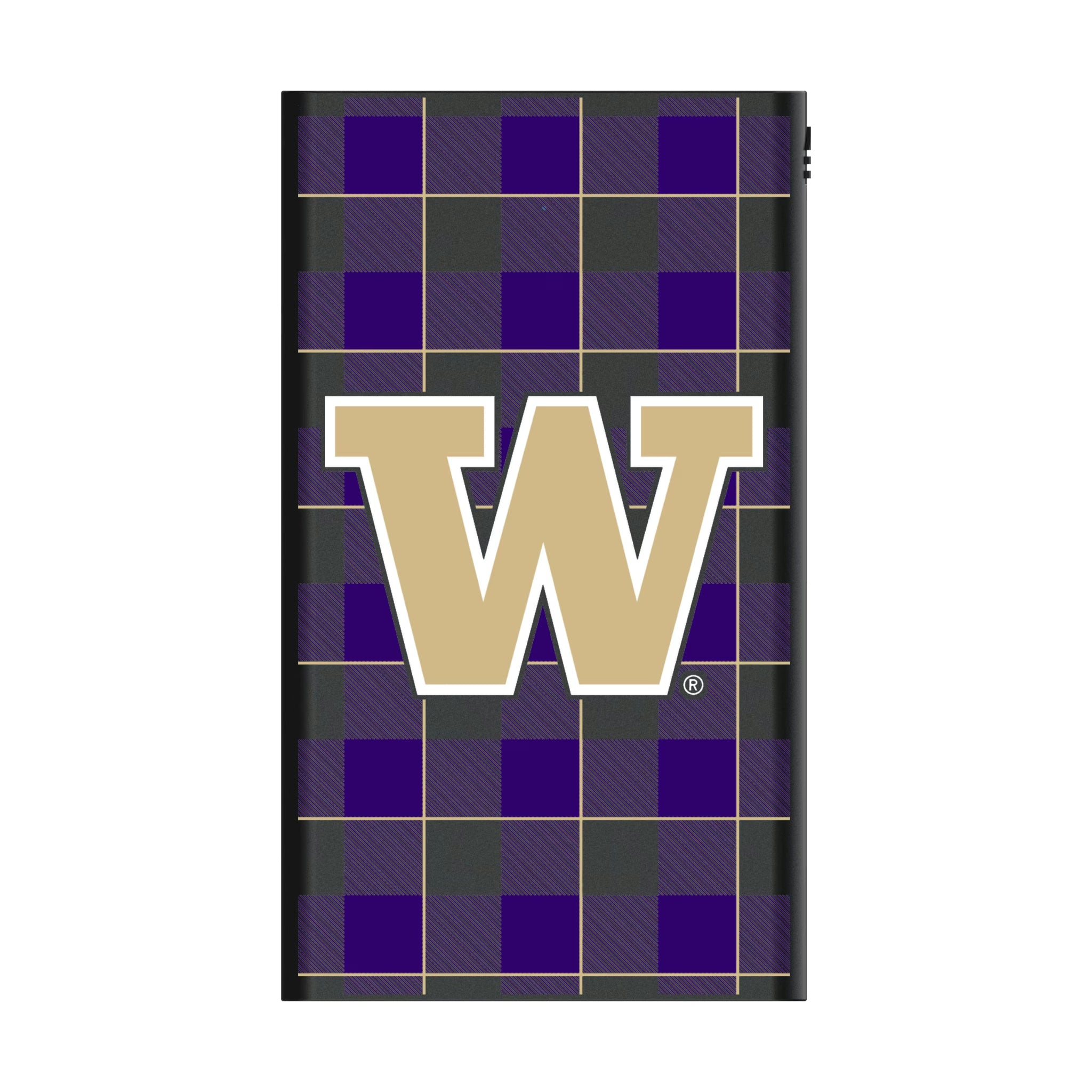 University of Washington Huskies Plaid 5000mAh Flat Powerbank